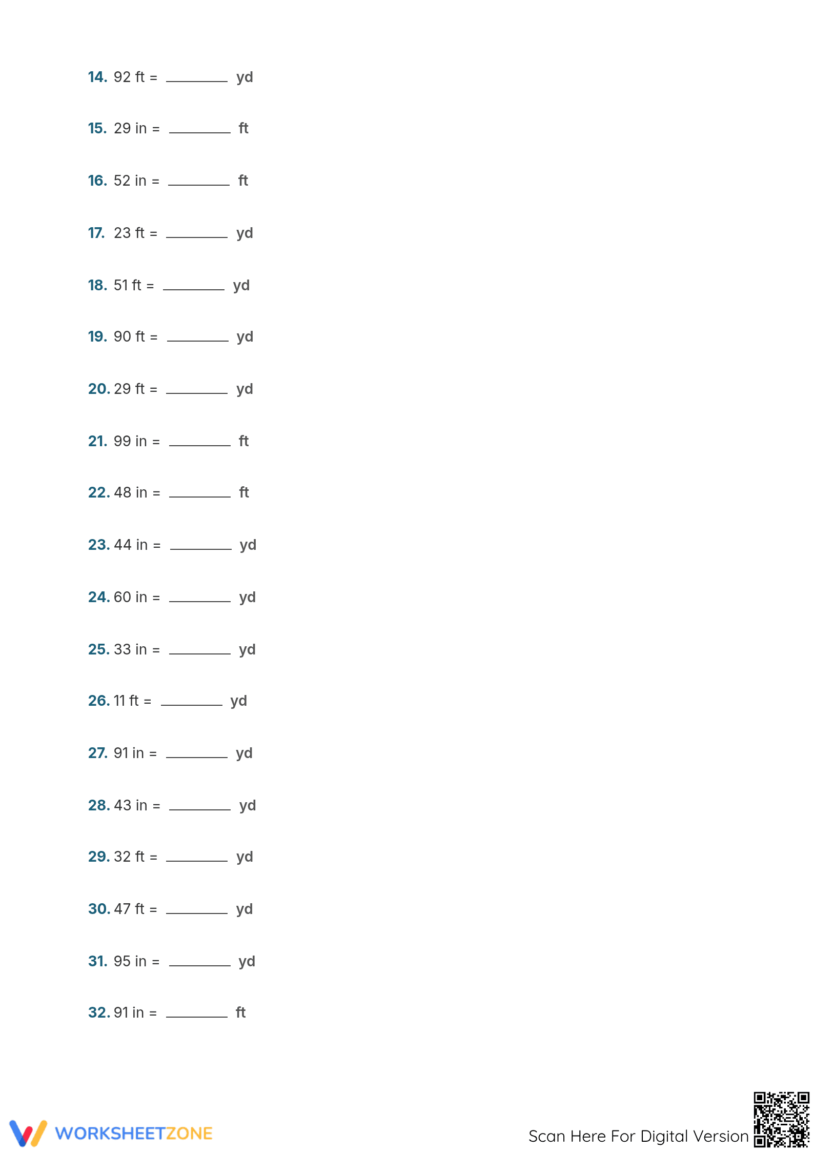 5.MD.A.1 Worksheet: U.S. Measurement — Grade 5 Aligned - Page 2