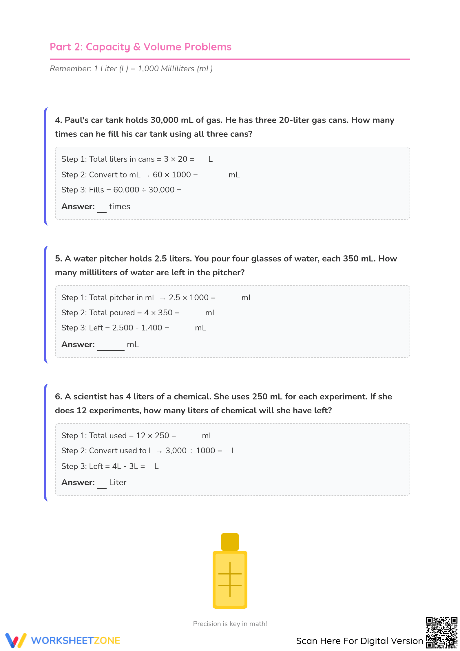 5.MD.A.1 Worksheet: Metric Conversions — Grade 5 Aligned - Page 3