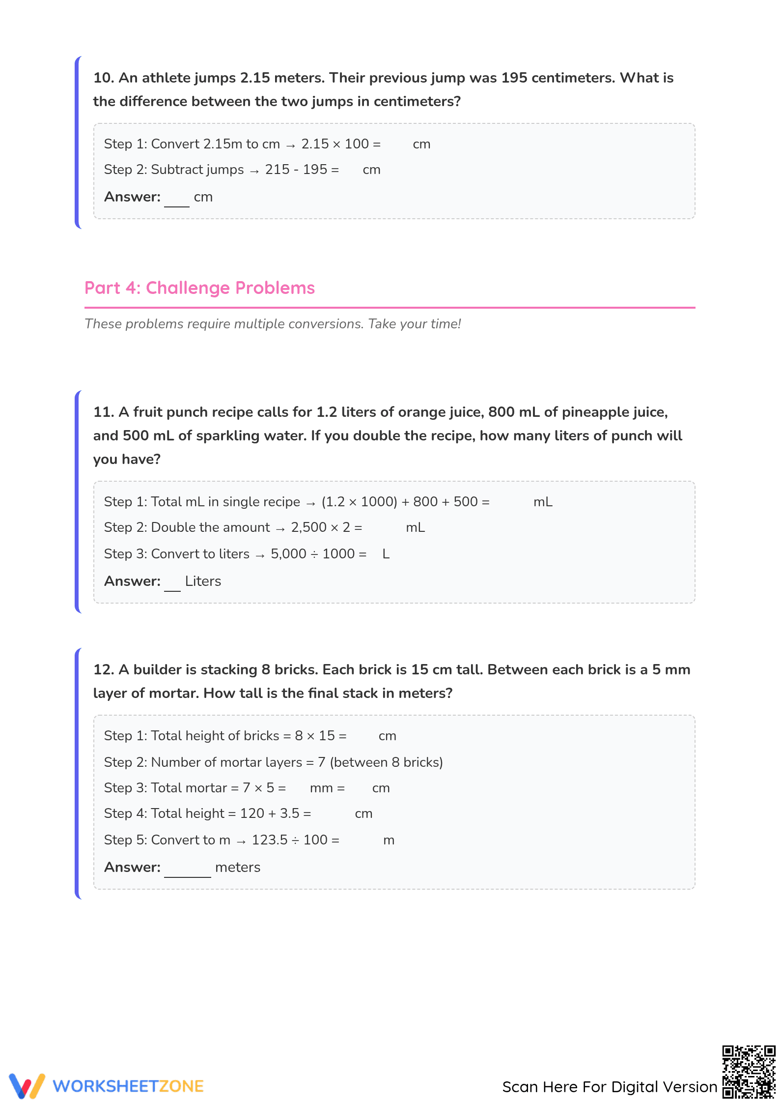 5.MD.A.1 Worksheet: Metric Conversions — Grade 5 Aligned - Page 5