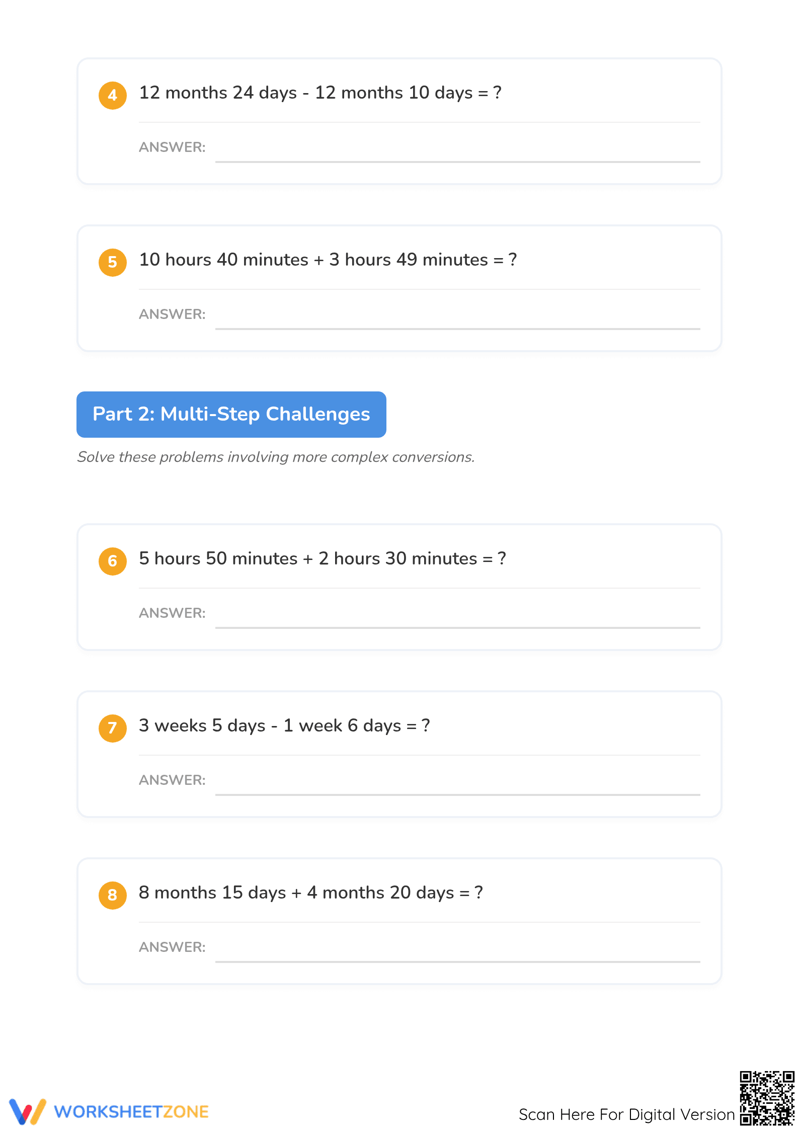 Printable Adding Time Worksheet | Grade 3 Math - Page 2