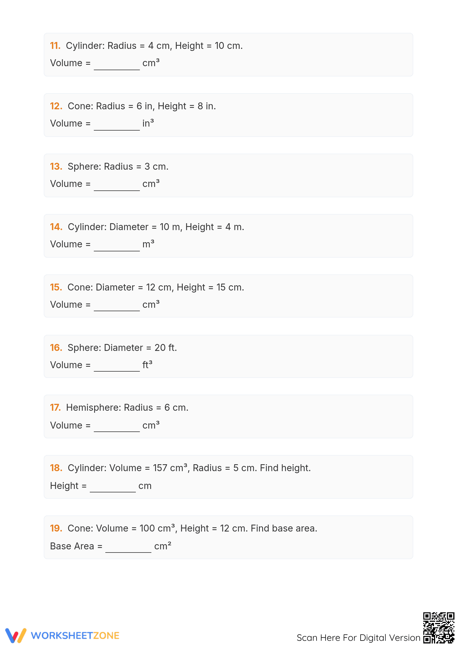 Printable Volume Worksheet | Grade 8 Geometry - Page 3