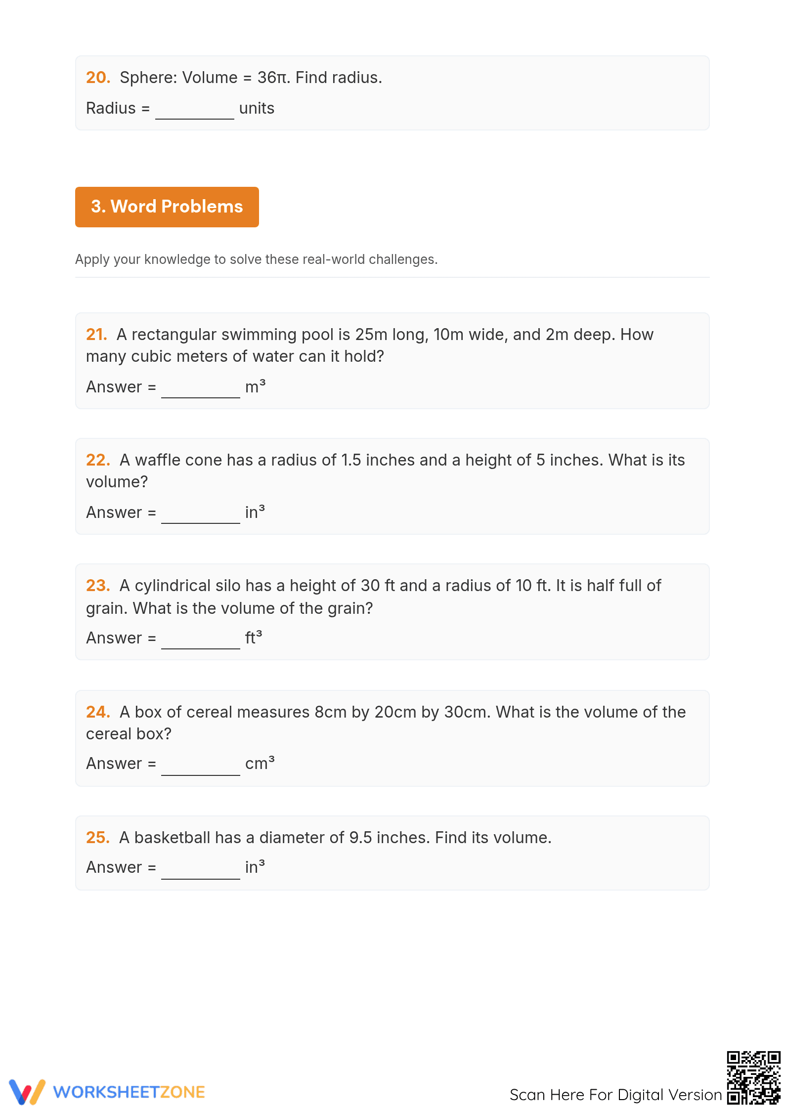 Printable Volume Worksheet | Grade 8 Geometry - Page 4