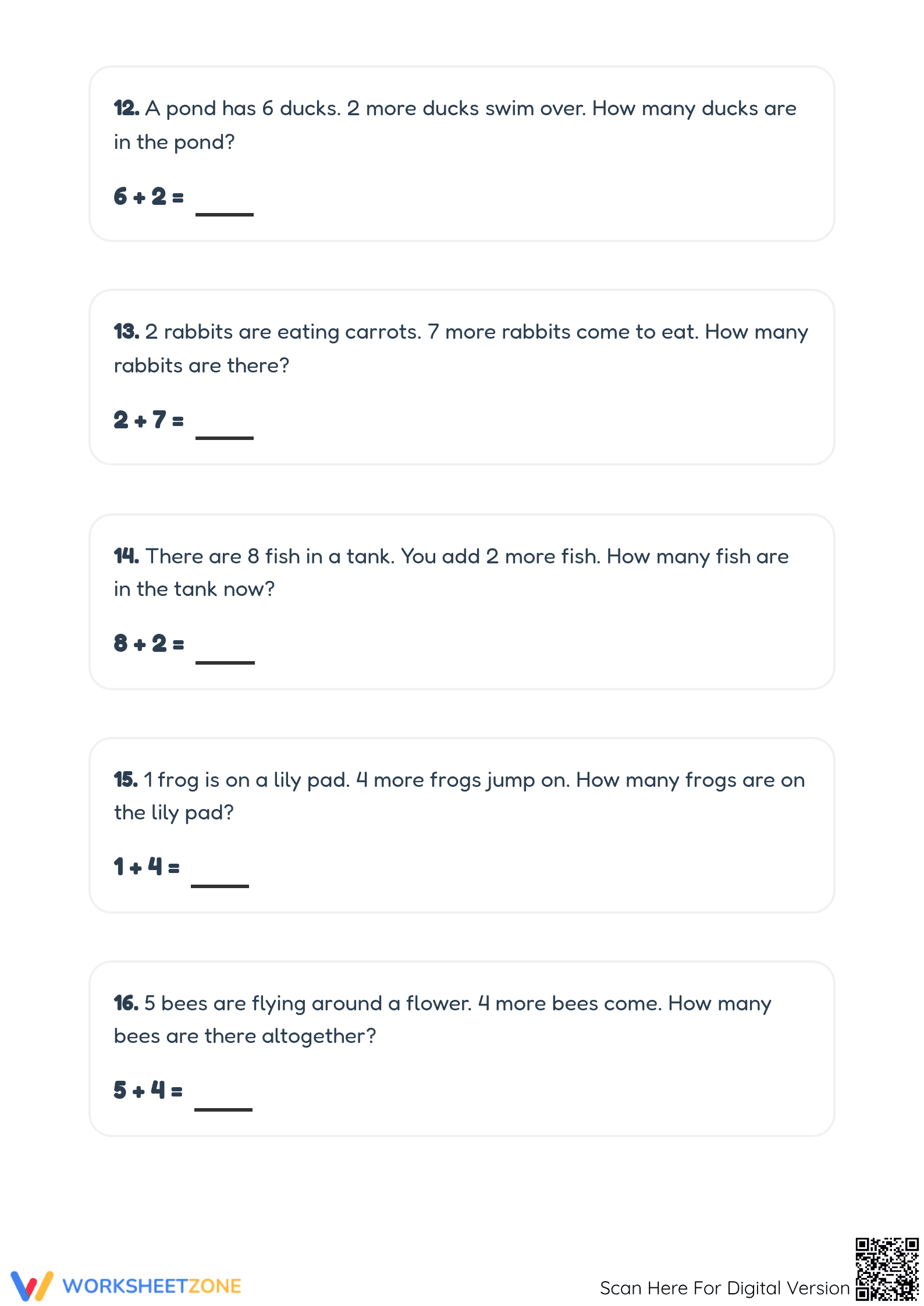Grade 2 Addition Word Problems — Printable No-Prep Worksheet - Page 4