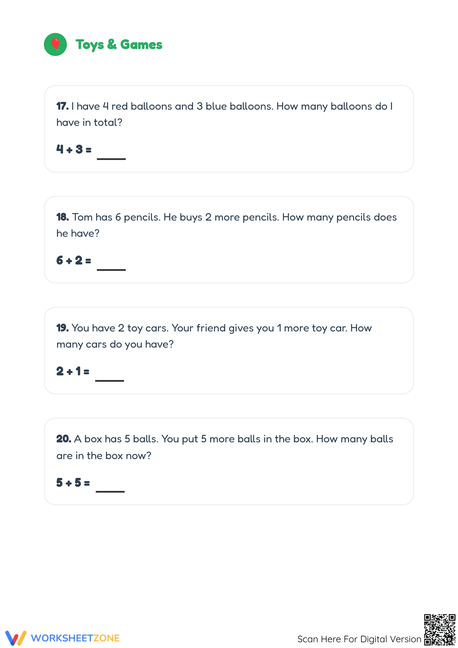 Grade 2 Addition Word Problems — Printable No-Prep Worksheet - Page 5