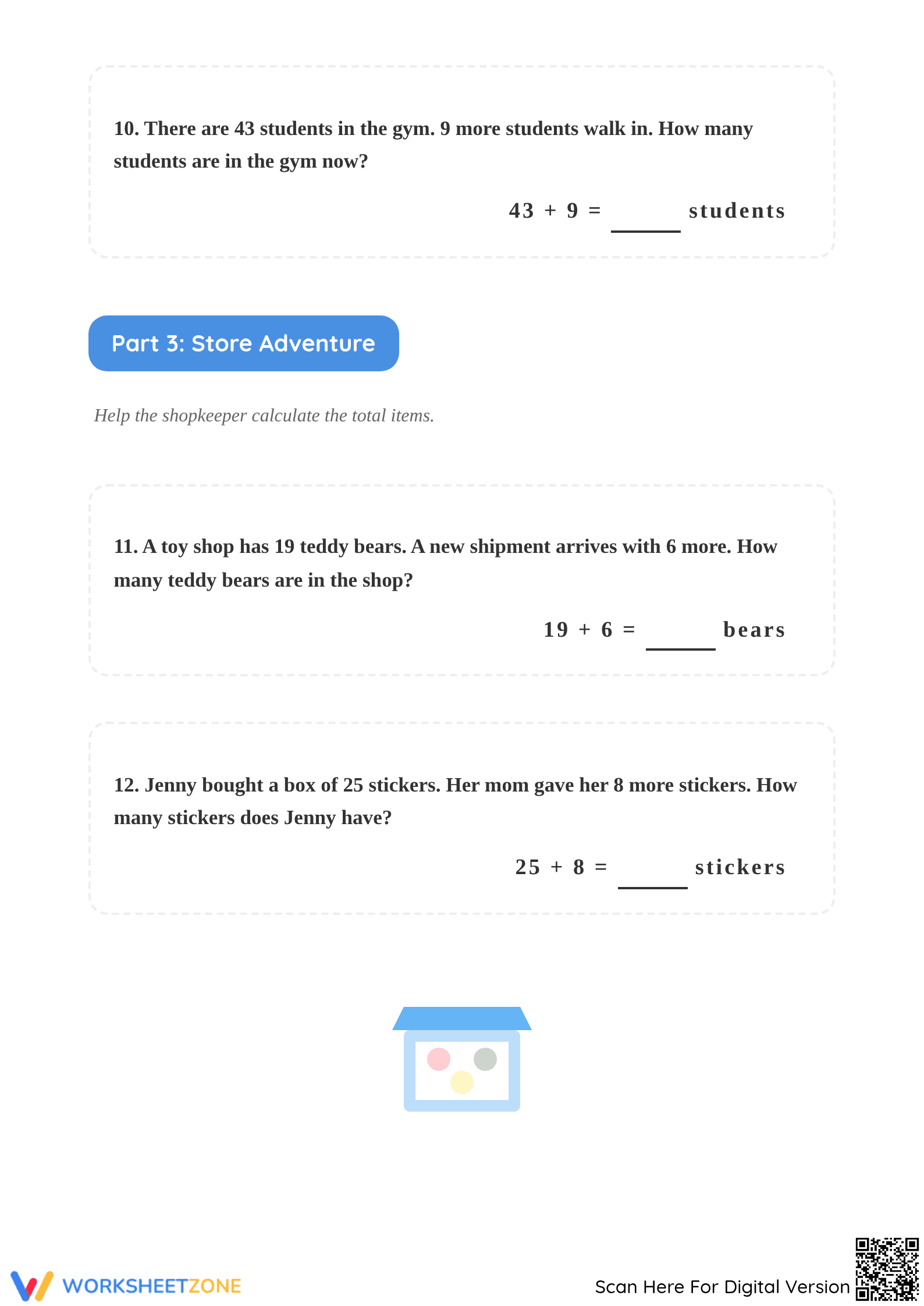 Printable Addition Word Problems Worksheet | Grade 2 Math - Page 4