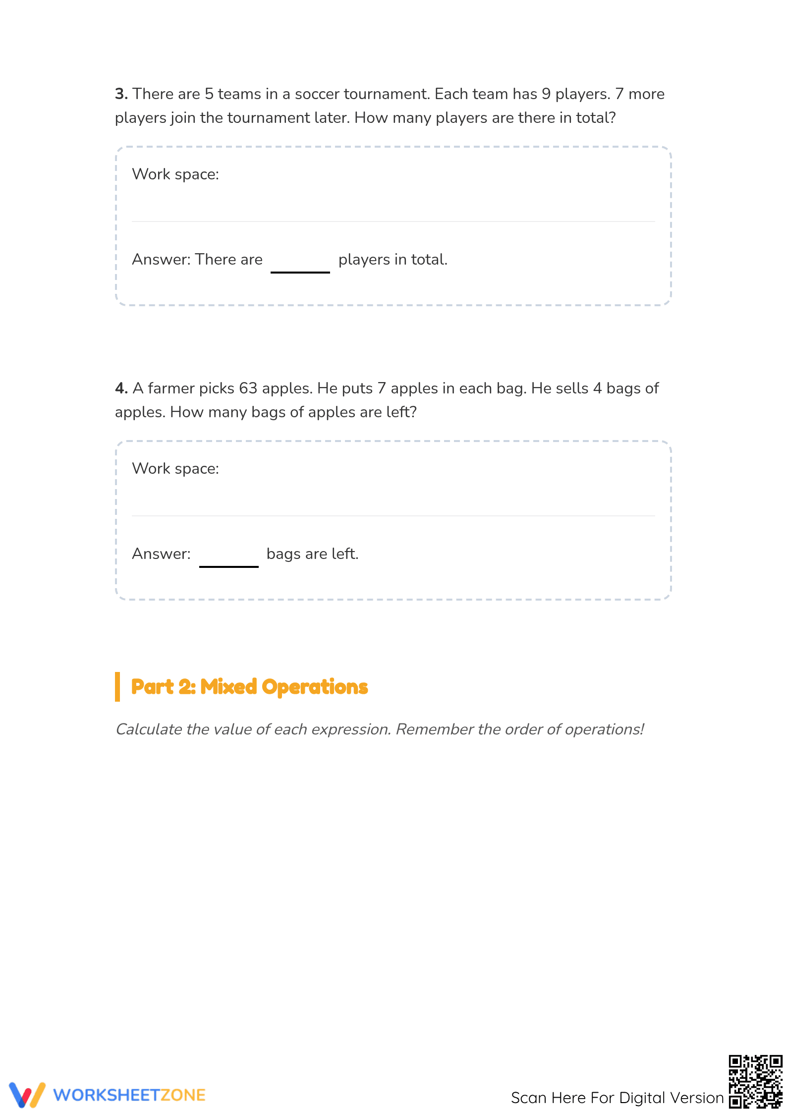 Printable Division Worksheet | Grade 3 Math Practice - Page 2
