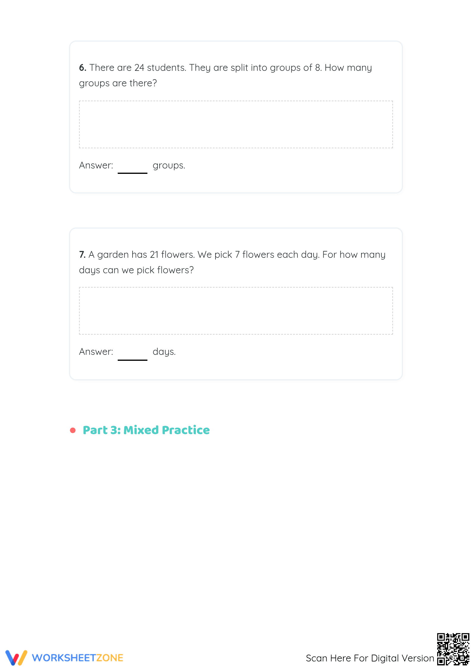 Division Subtraction Worksheet (3 Levels) | Grade 3 Ready - Page 4