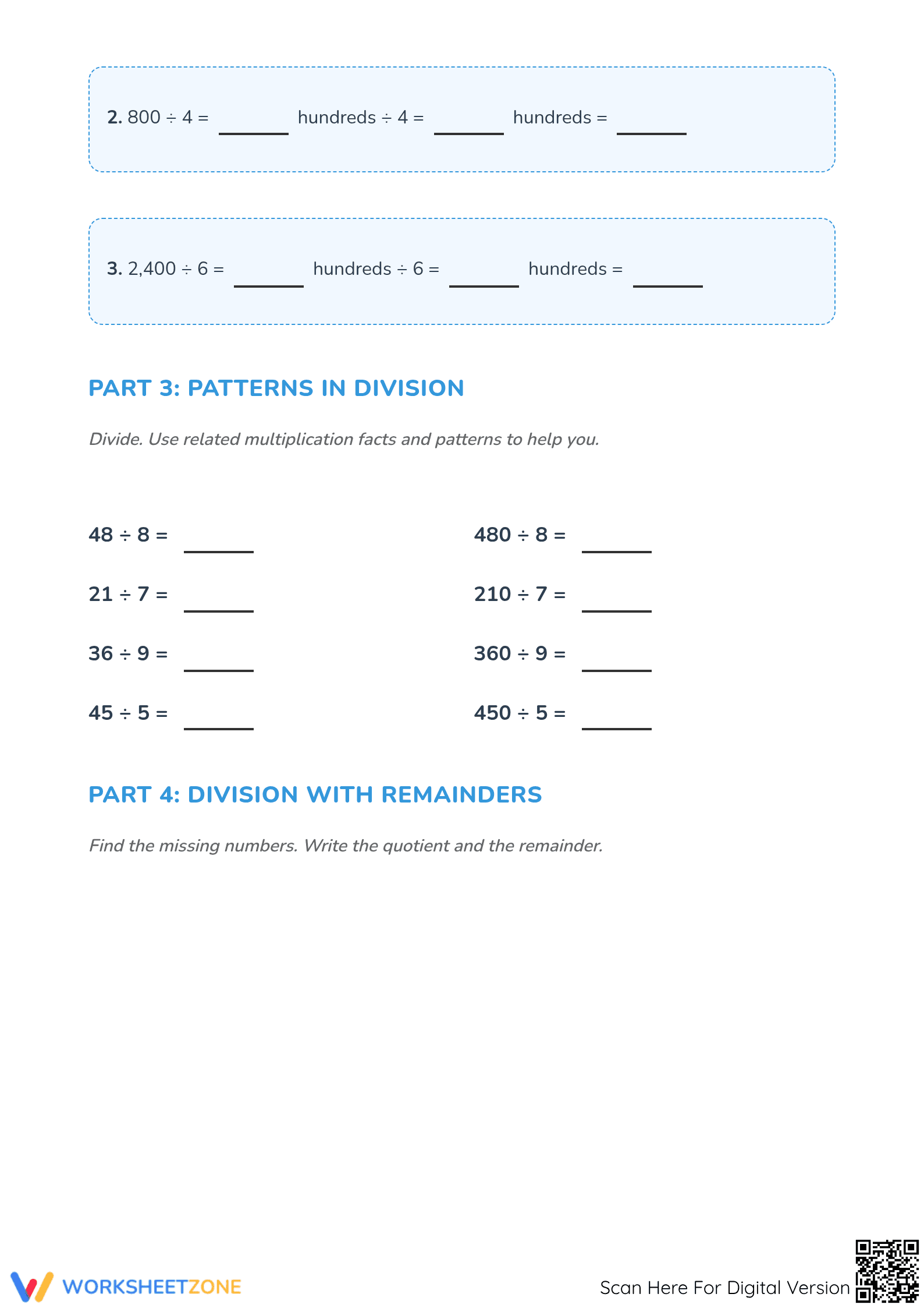 Printable Long Division Worksheet | Grade 4 Math - Page 2