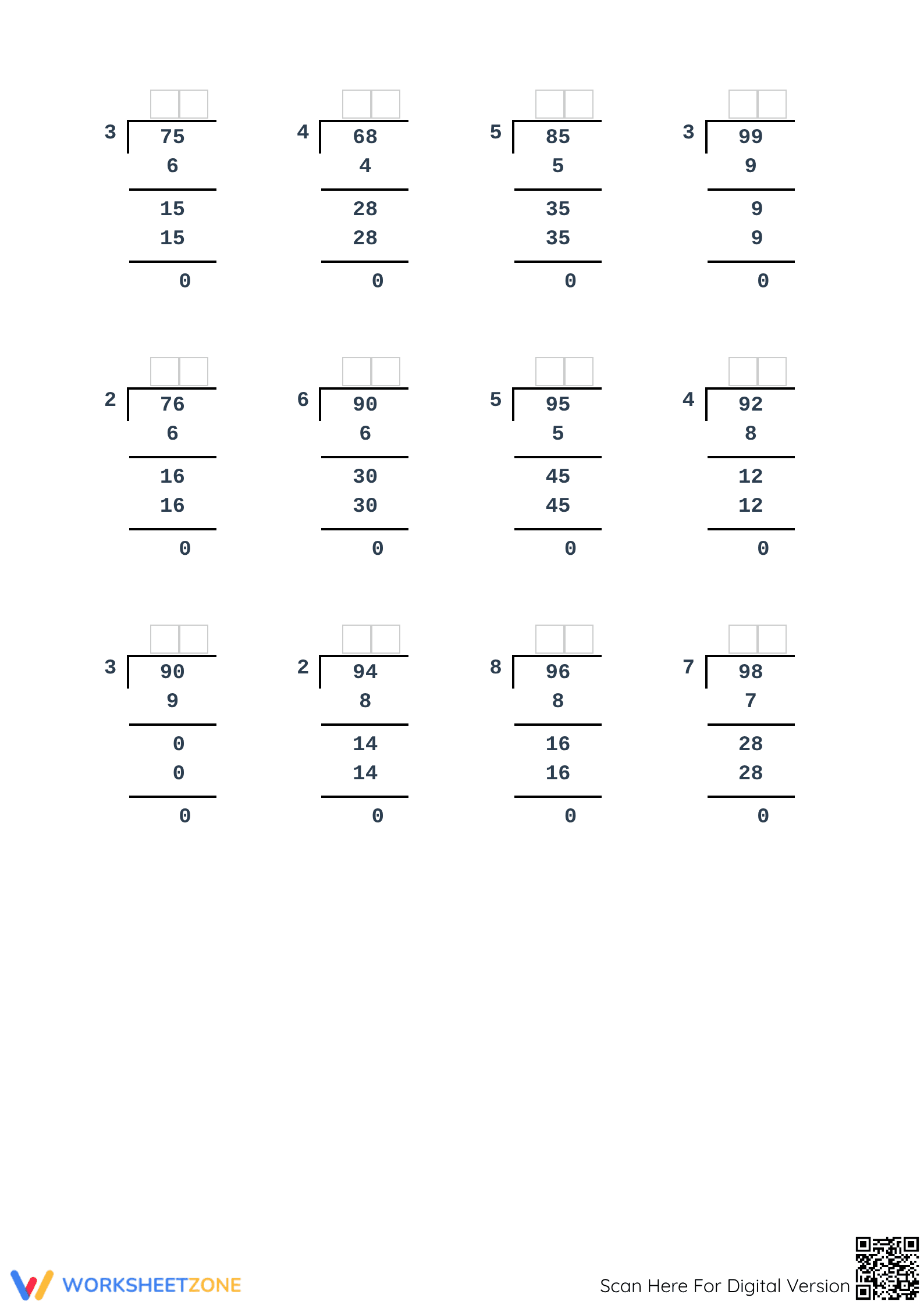 Printable Long Division Worksheet | Grade 4 Math - Page 4