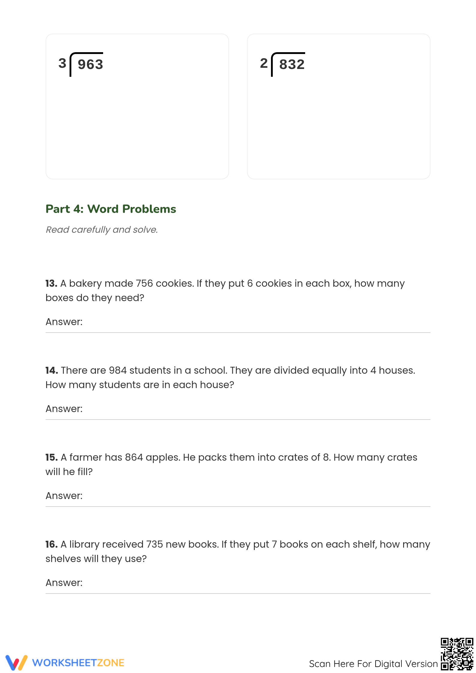 Grade 5 Long Division — Printable No-Prep Worksheet - Page 4