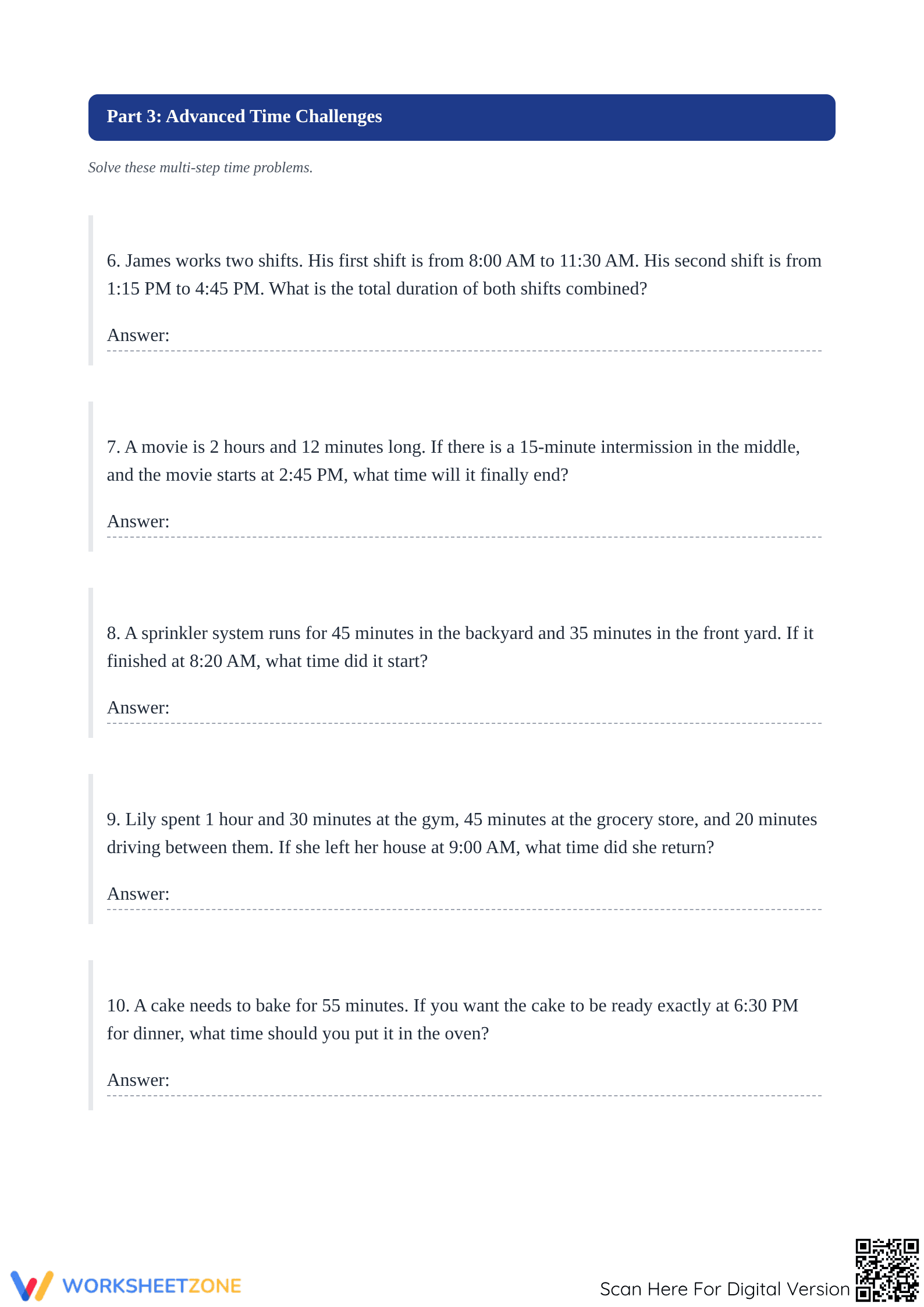 Printable Elapsed Time Worksheet | Grade 4 Math - Page 3