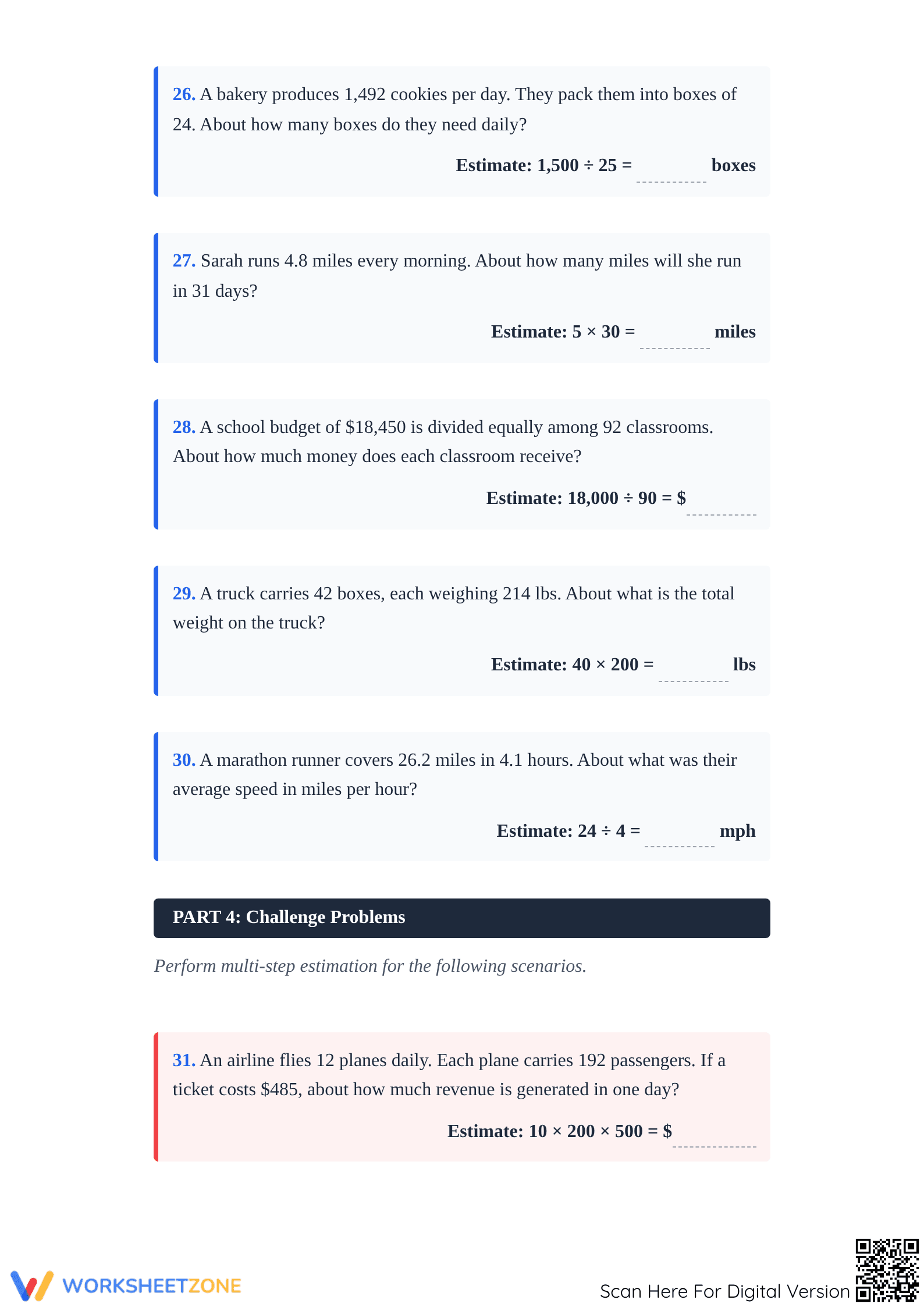 Printable Estimation Worksheet | Grade 8 Math - Page 3