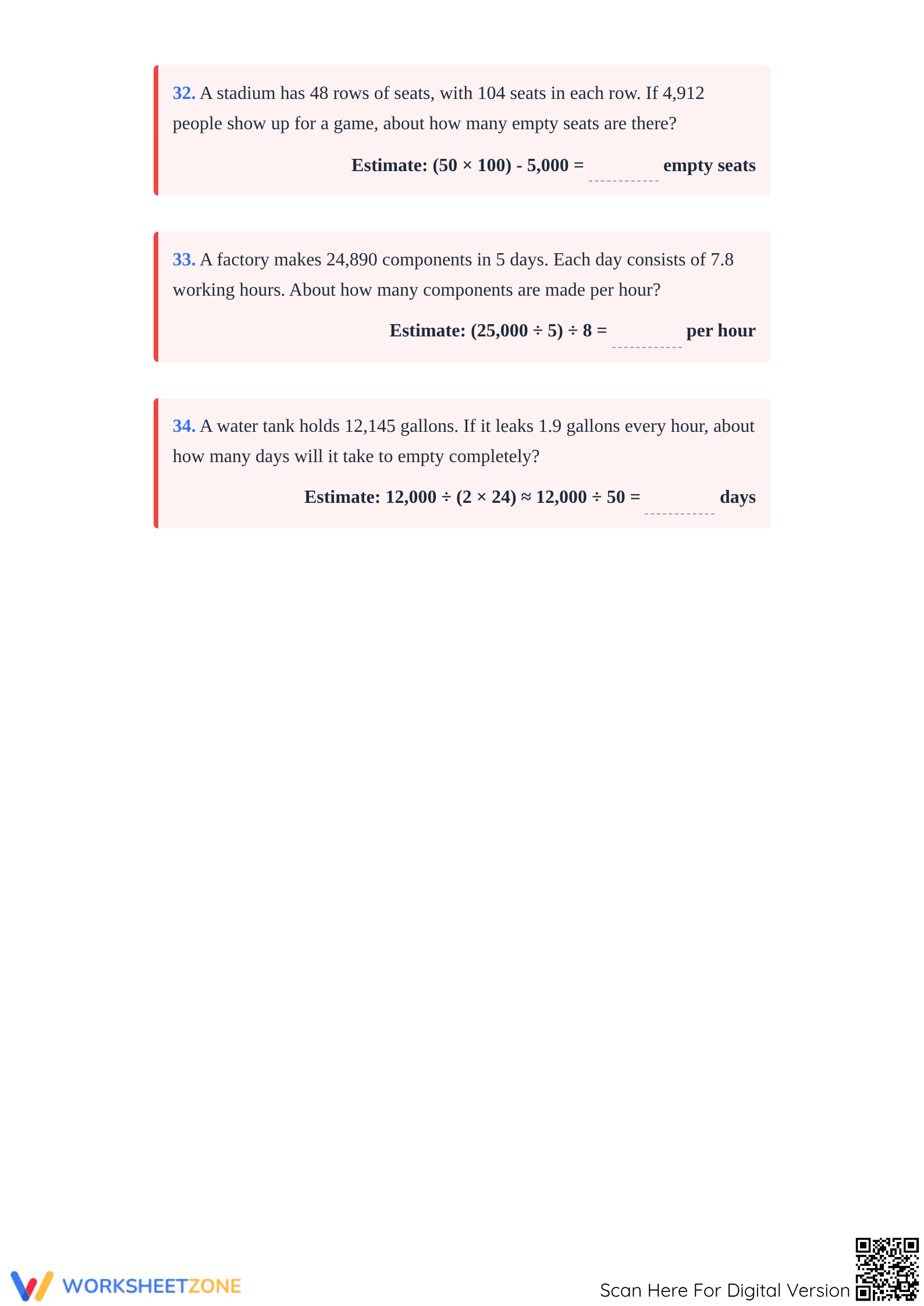 Printable Estimation Worksheet | Grade 8 Math - Page 4