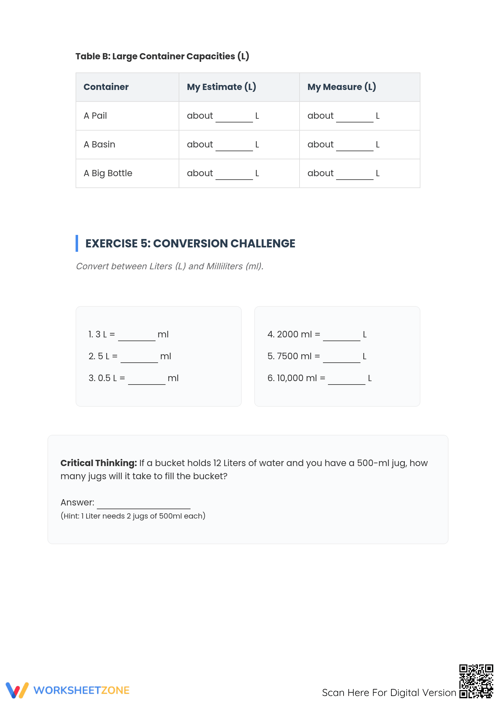 Printable Estimating Volume Worksheet | Grade 3 Math - Page 4