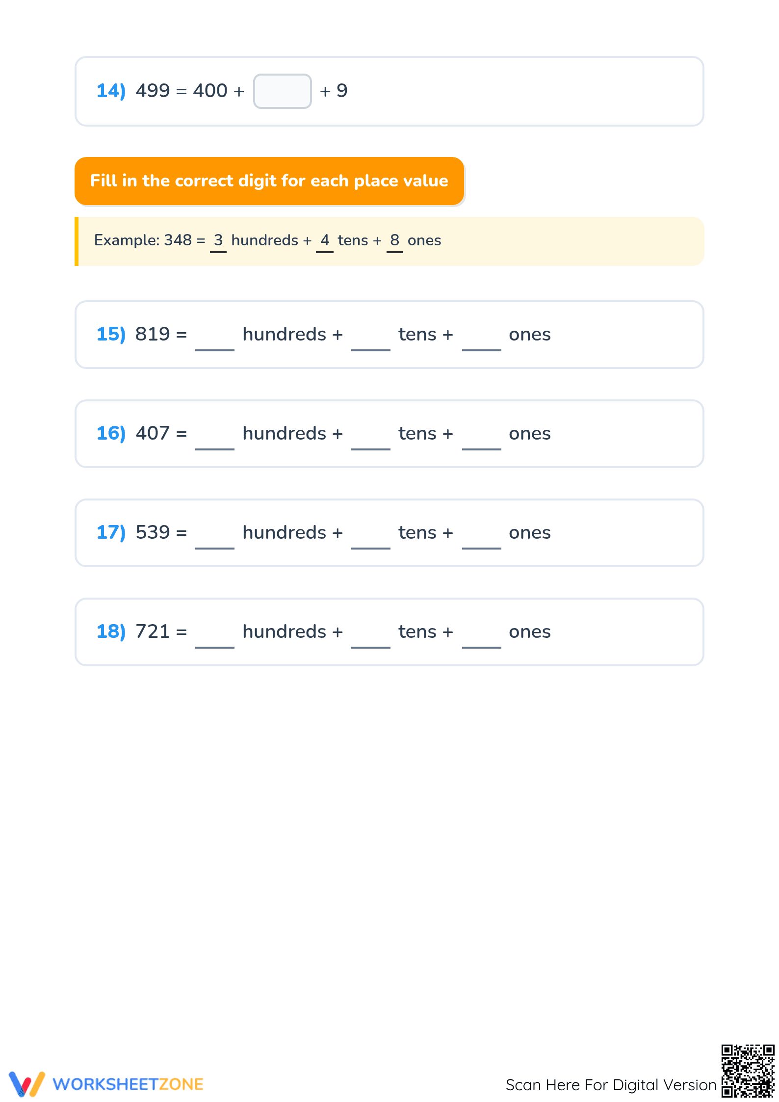 Grade 4 Place Value — Printable No-Prep Worksheet - Page 3