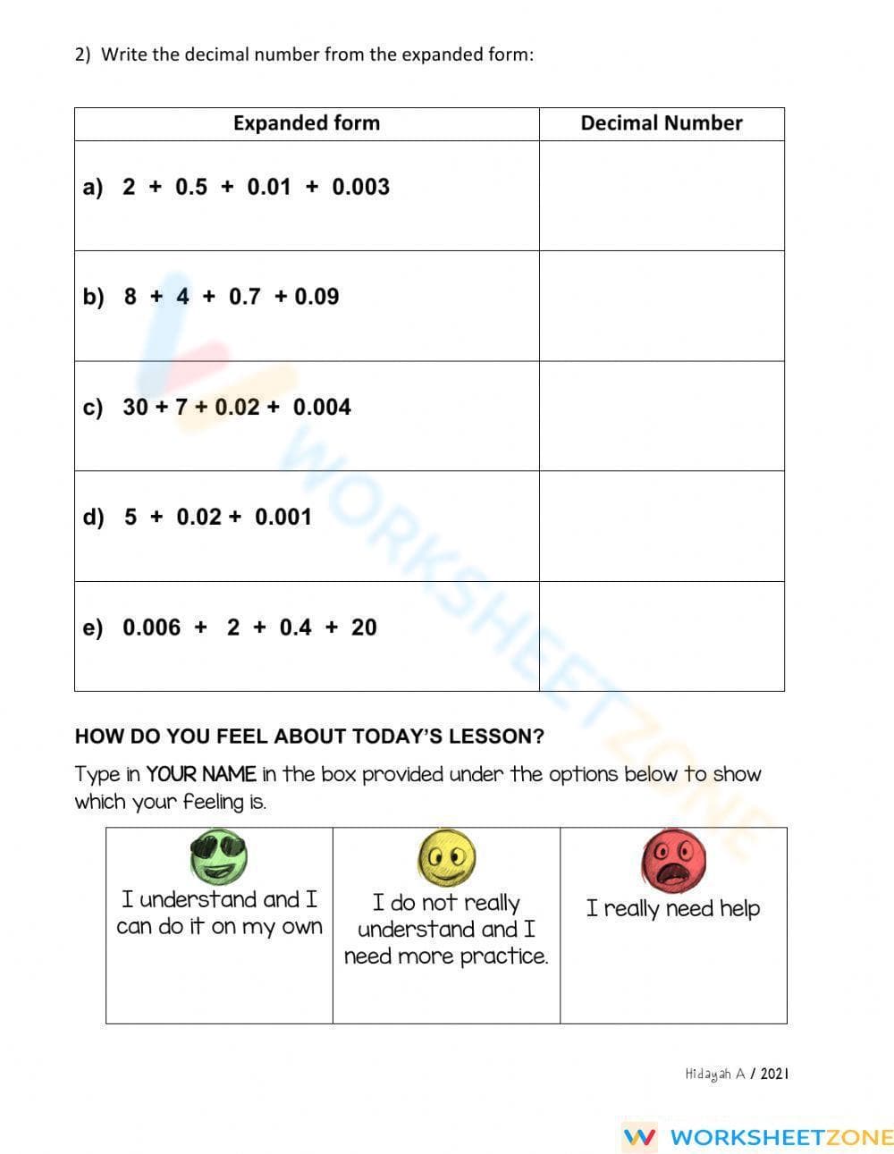 Decimals - Page 2
