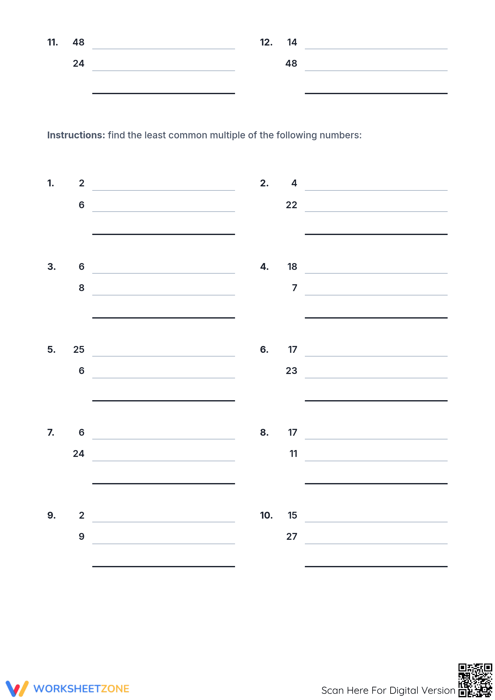 Printable Factoring Worksheet | Grade 6 Math - Page 2