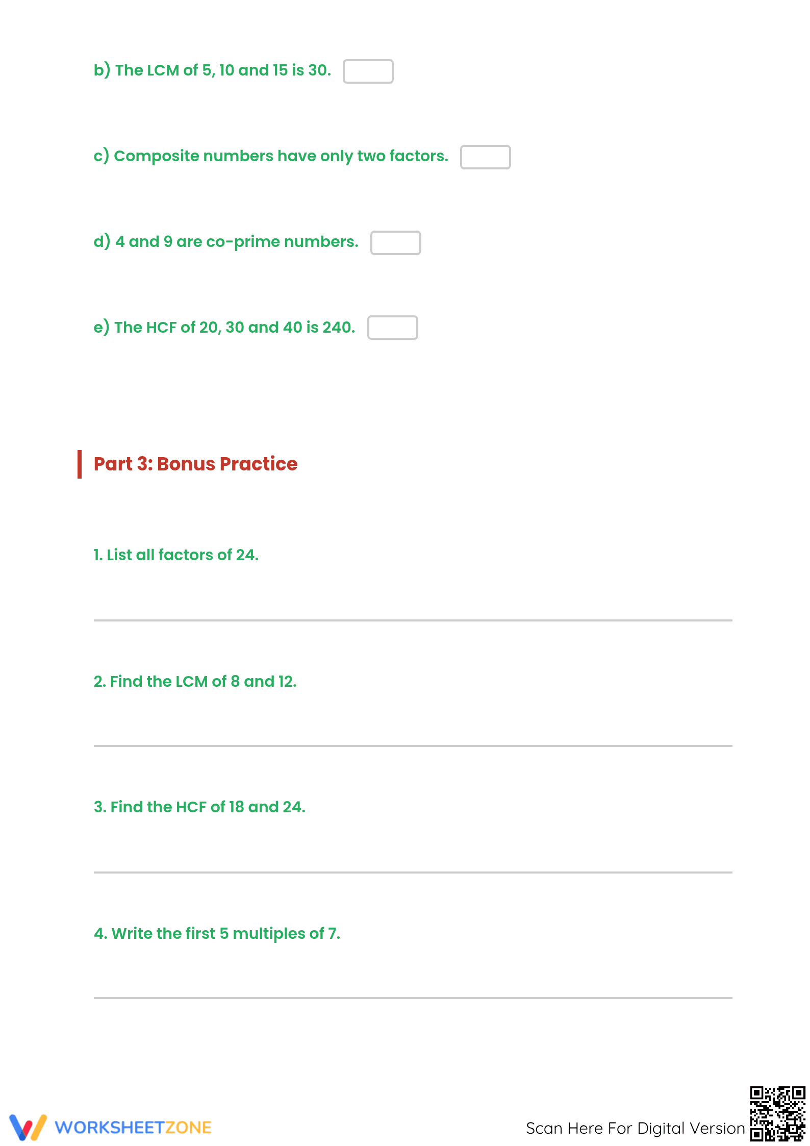 Grade 4 Factors & Multiples — Printable No-Prep Worksheet - Page 2