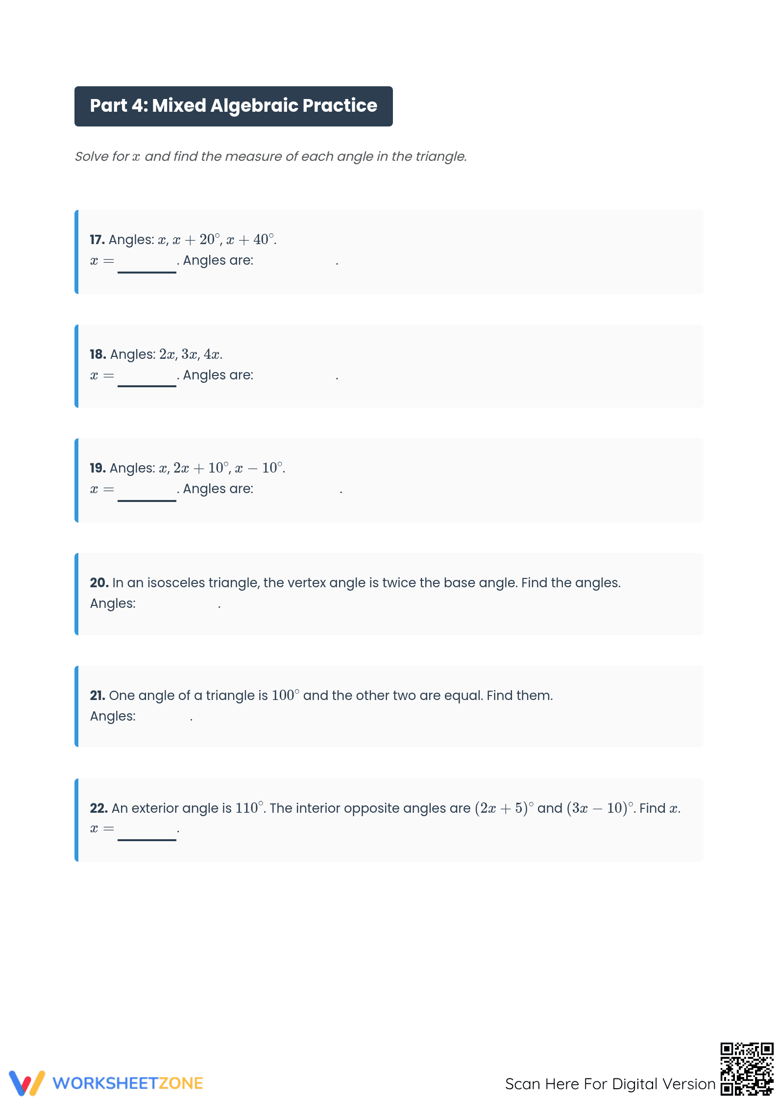 Essential Triangle Properties & Angles Worksheet (Grade 7-8) - Page 4