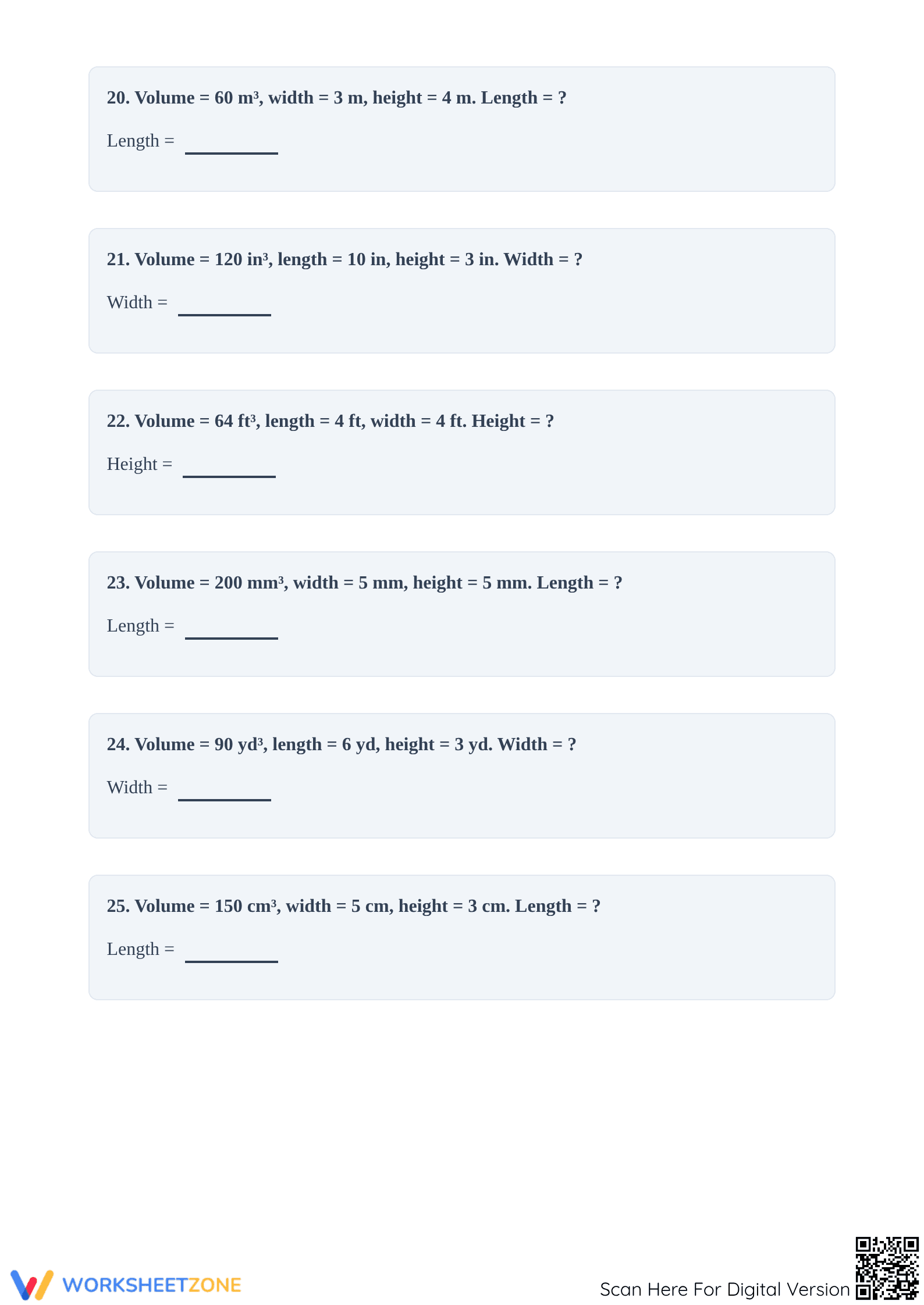 Printable Volume of a Rectangular Prism Worksheet | Grade 7 - Page 5