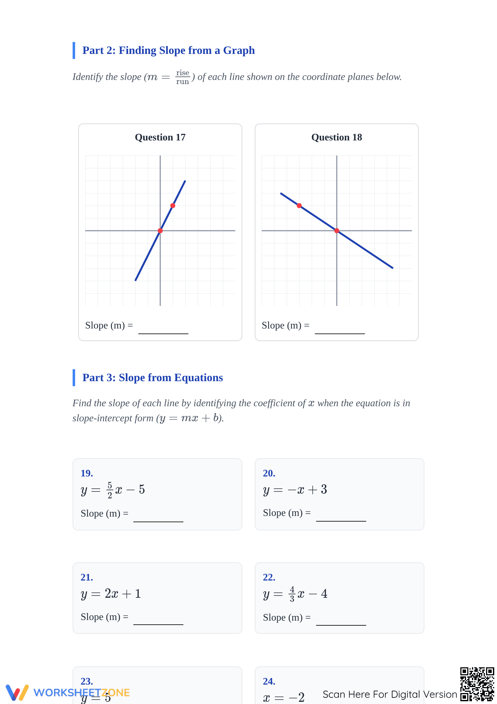 Slope of a Line Worksheet | Grade 8 Essential Practice - Page 3