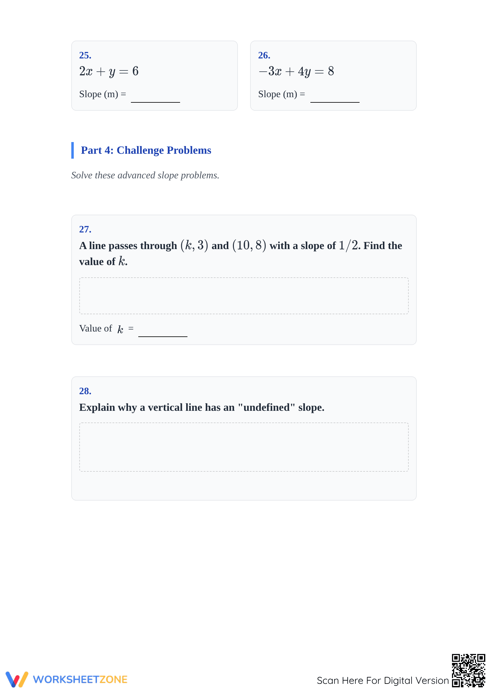 Slope of a Line Worksheet | Grade 8 Essential Practice - Page 4