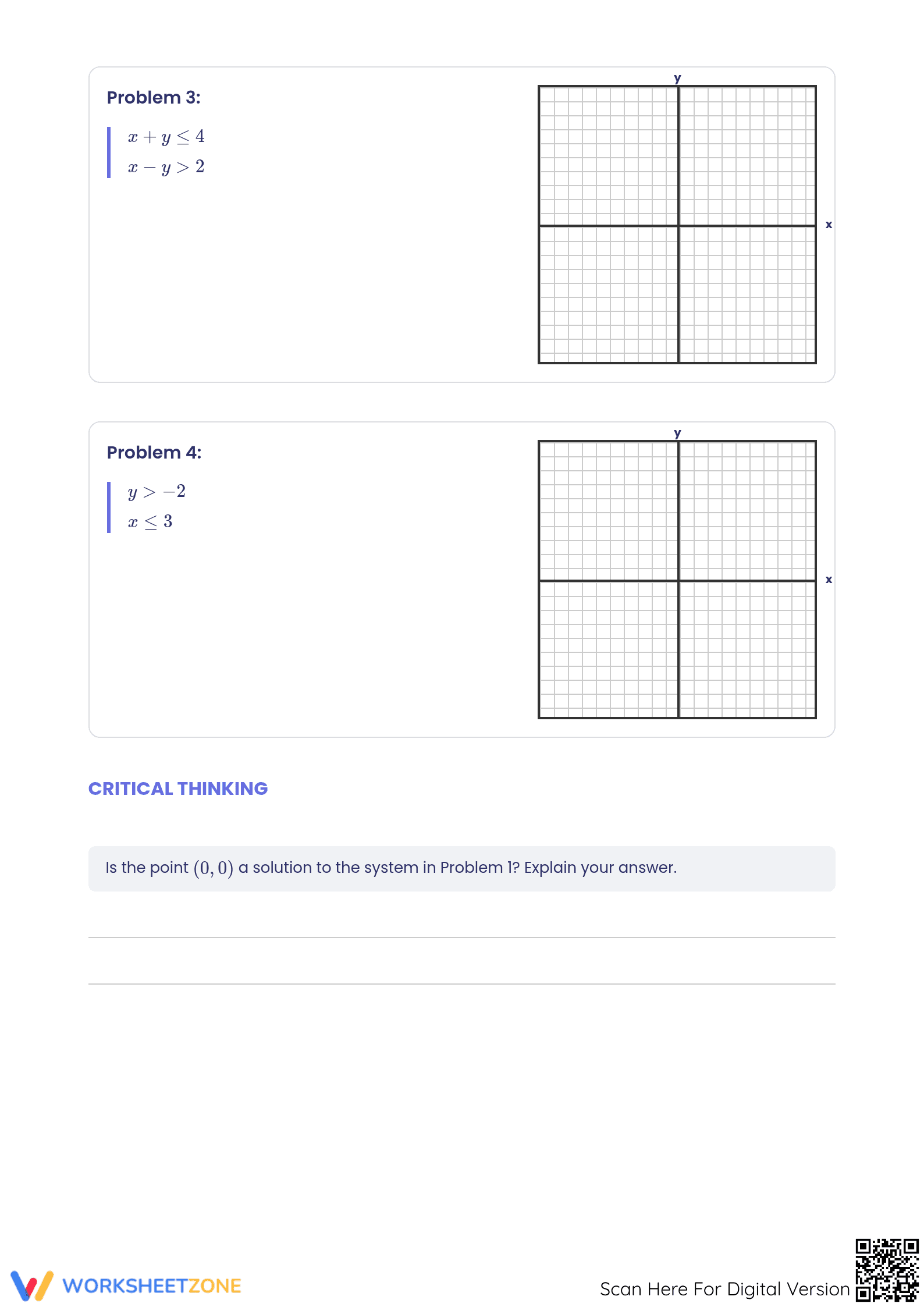 Printable Systems of Linear Inequalities Graphing Worksheet - Page 2
