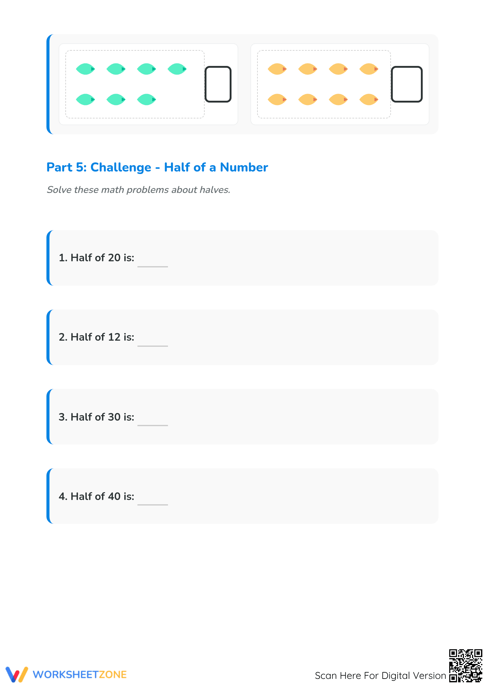 Grade 2 Halving Numbers — Printable No-Prep Worksheet - Page 4