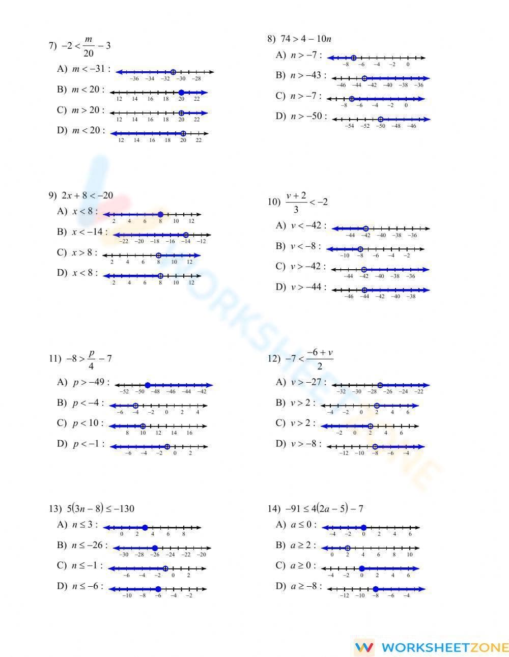 Reviewing Inequalities Practice Problems - Page 2
