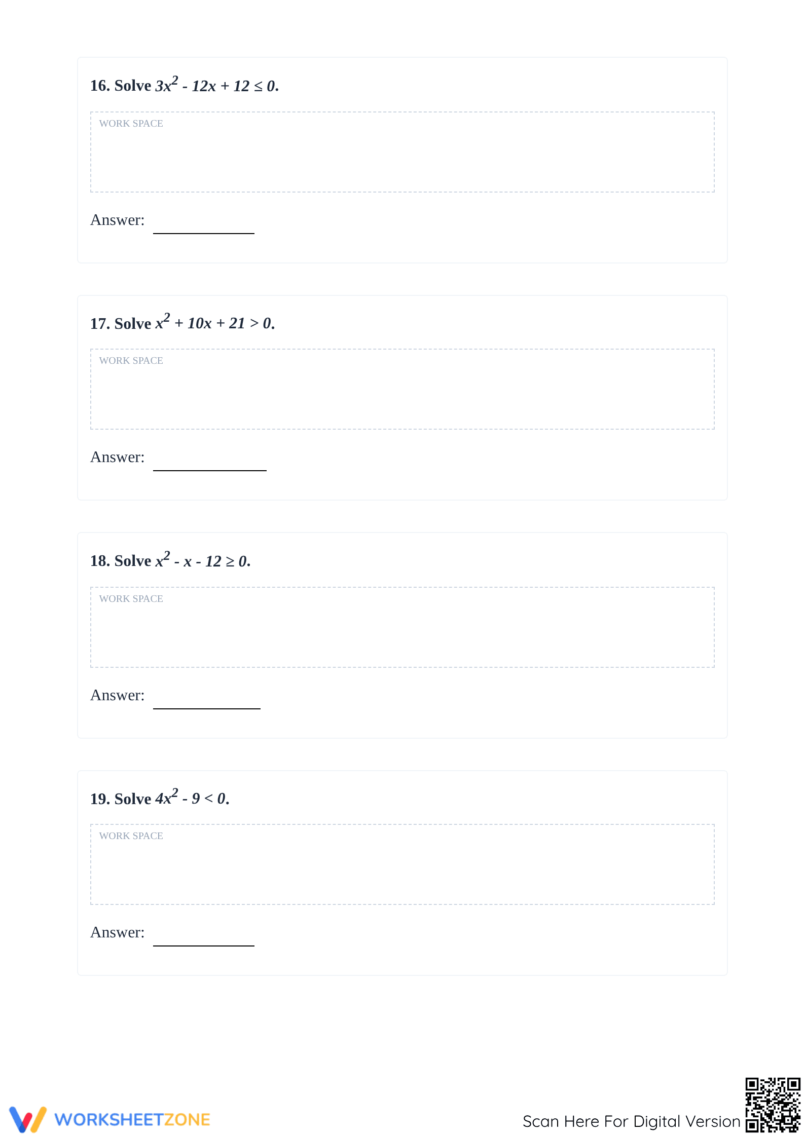 Essential Solving Inequalities Worksheet | Grade 9-10 Algebra - Page 4