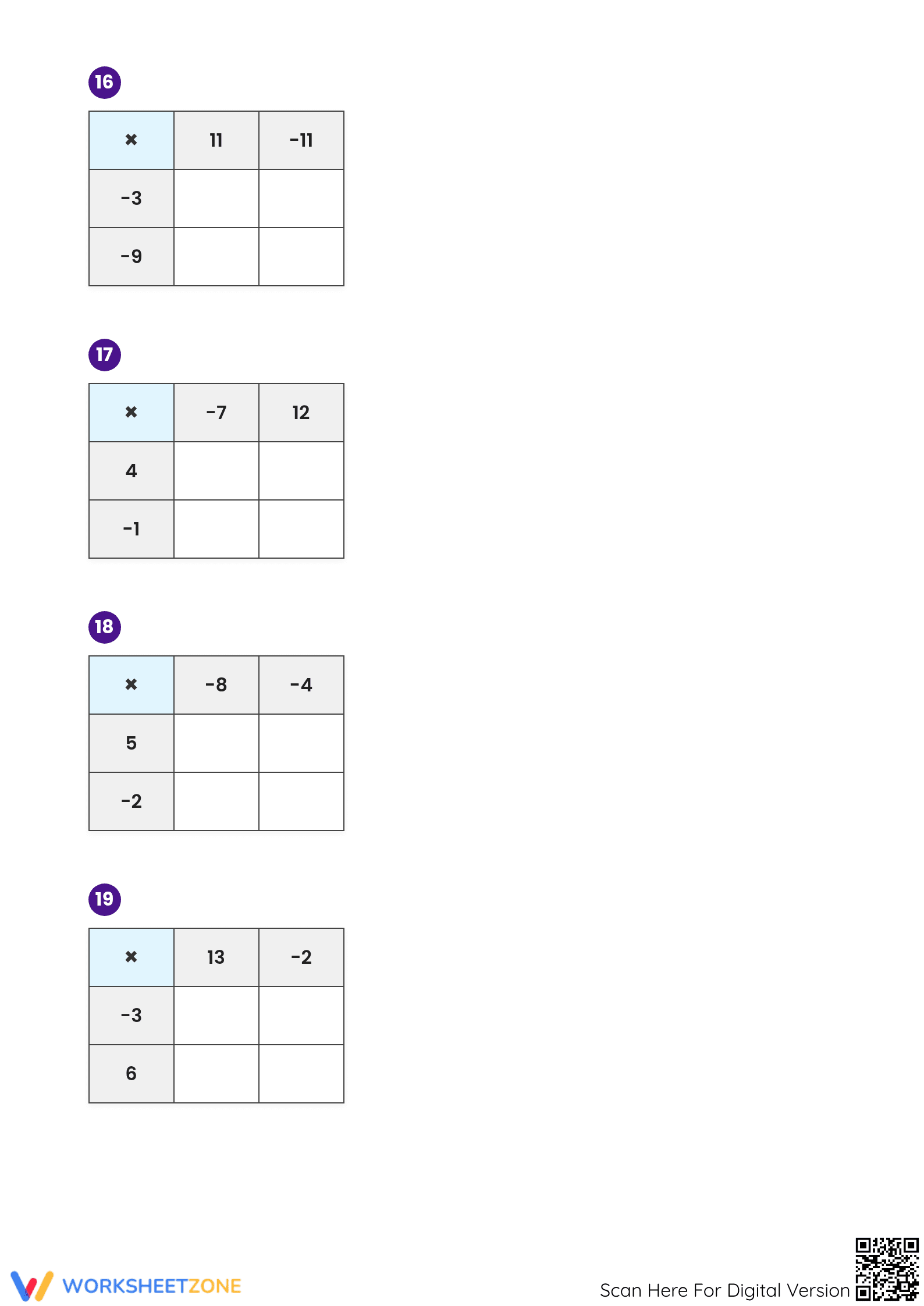 Grade 7 Multiplication — Printable No-Prep Worksheet - Page 5