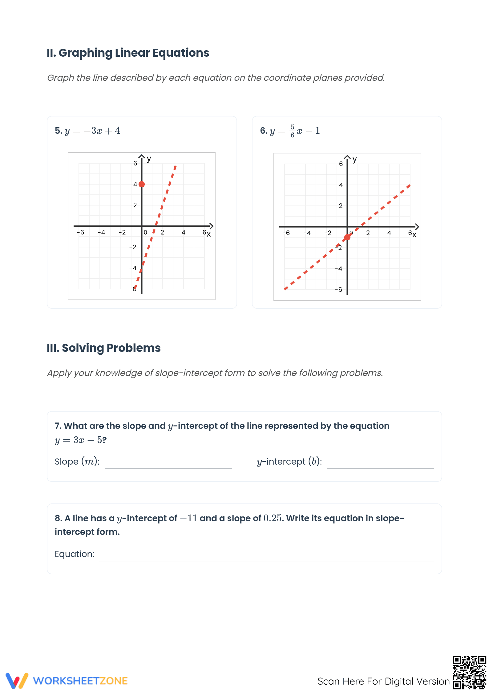 Essential Slope-Intercept Form Practice | Algebra 1 Worksheet - Page 2