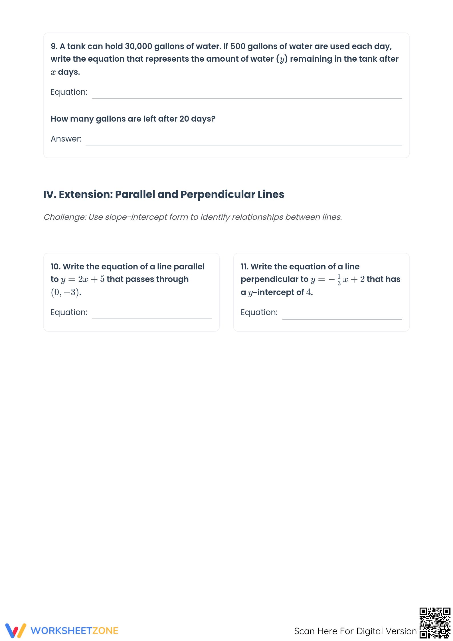 Essential Slope-Intercept Form Practice | Algebra 1 Worksheet - Page 3