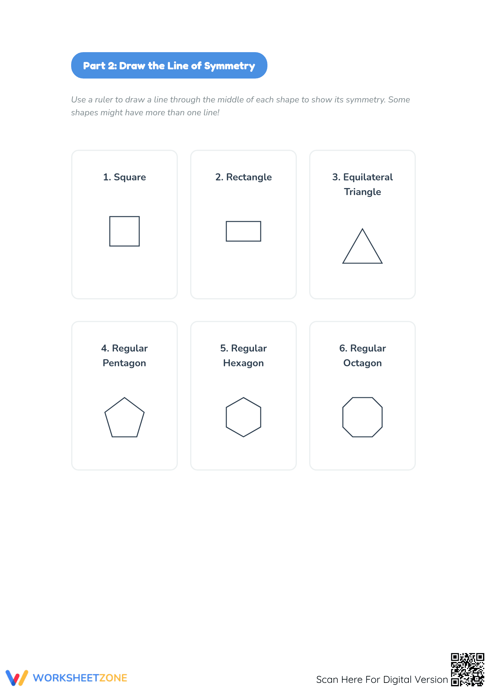 Printable Lines of Symmetry Worksheet | Grade 4 Geometry - Page 2
