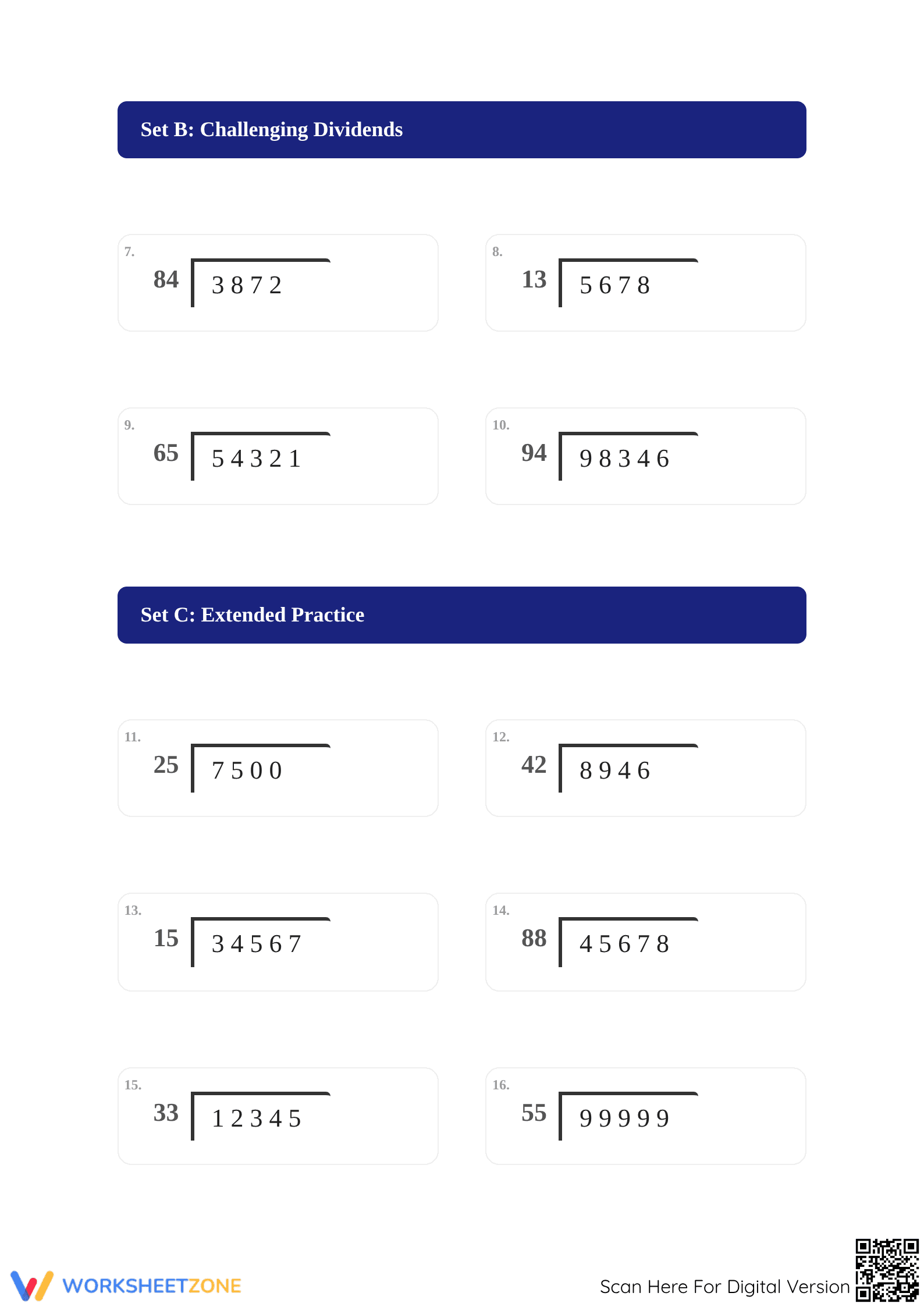 Essential Long Division Worksheet | Grade 5 Math - Page 2