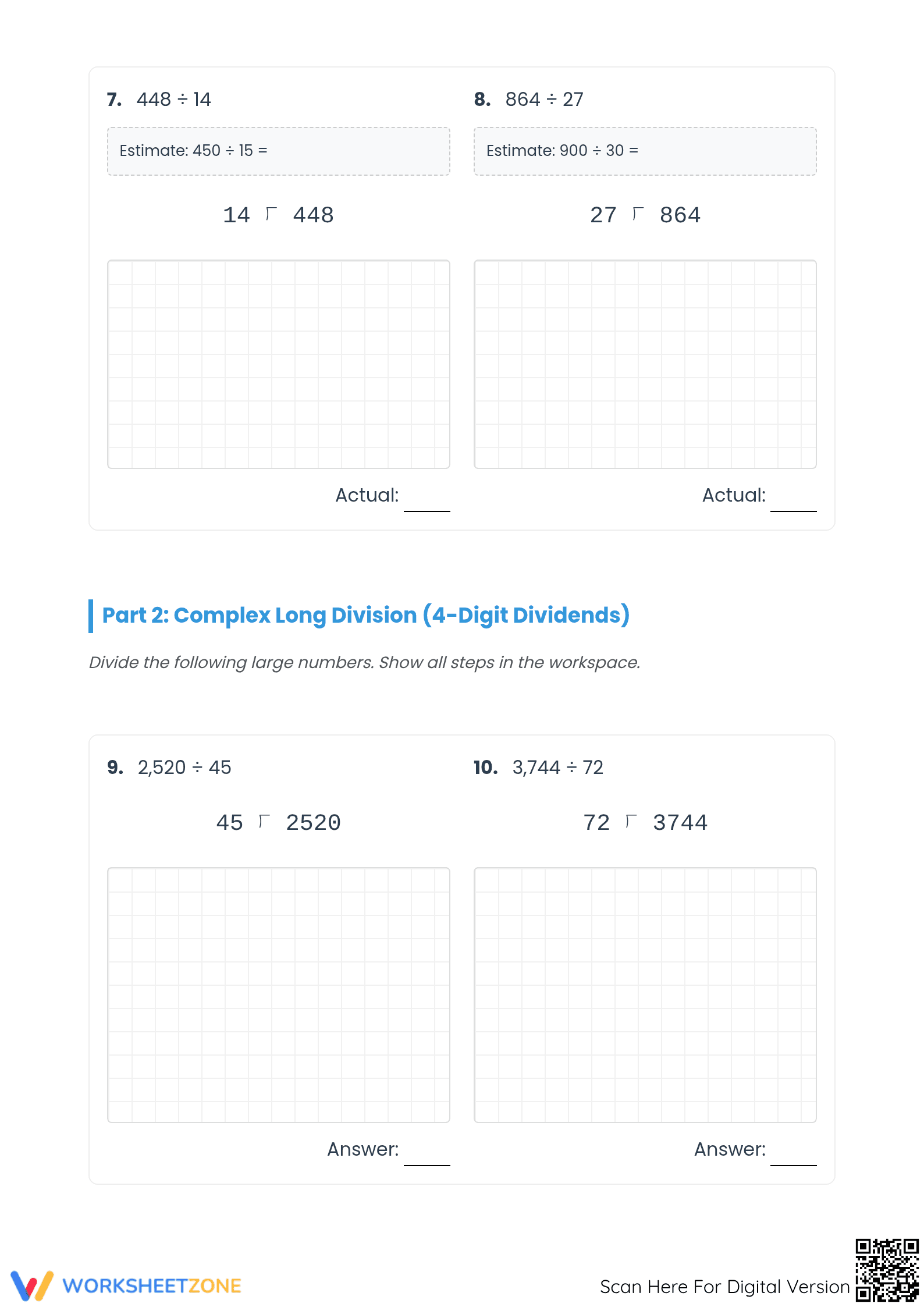 Printable Long Division Worksheet | Grade 5 Math - Page 3