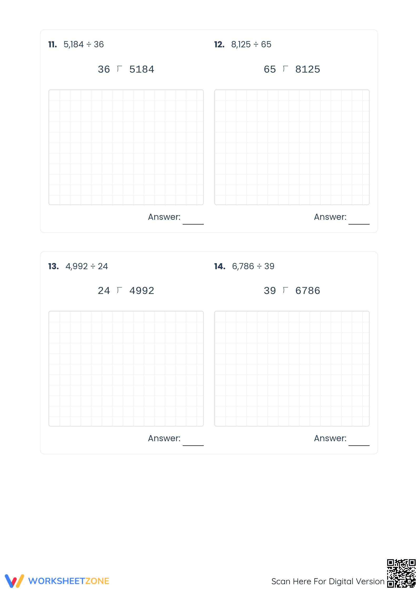Printable Long Division Worksheet | Grade 5 Math - Page 4