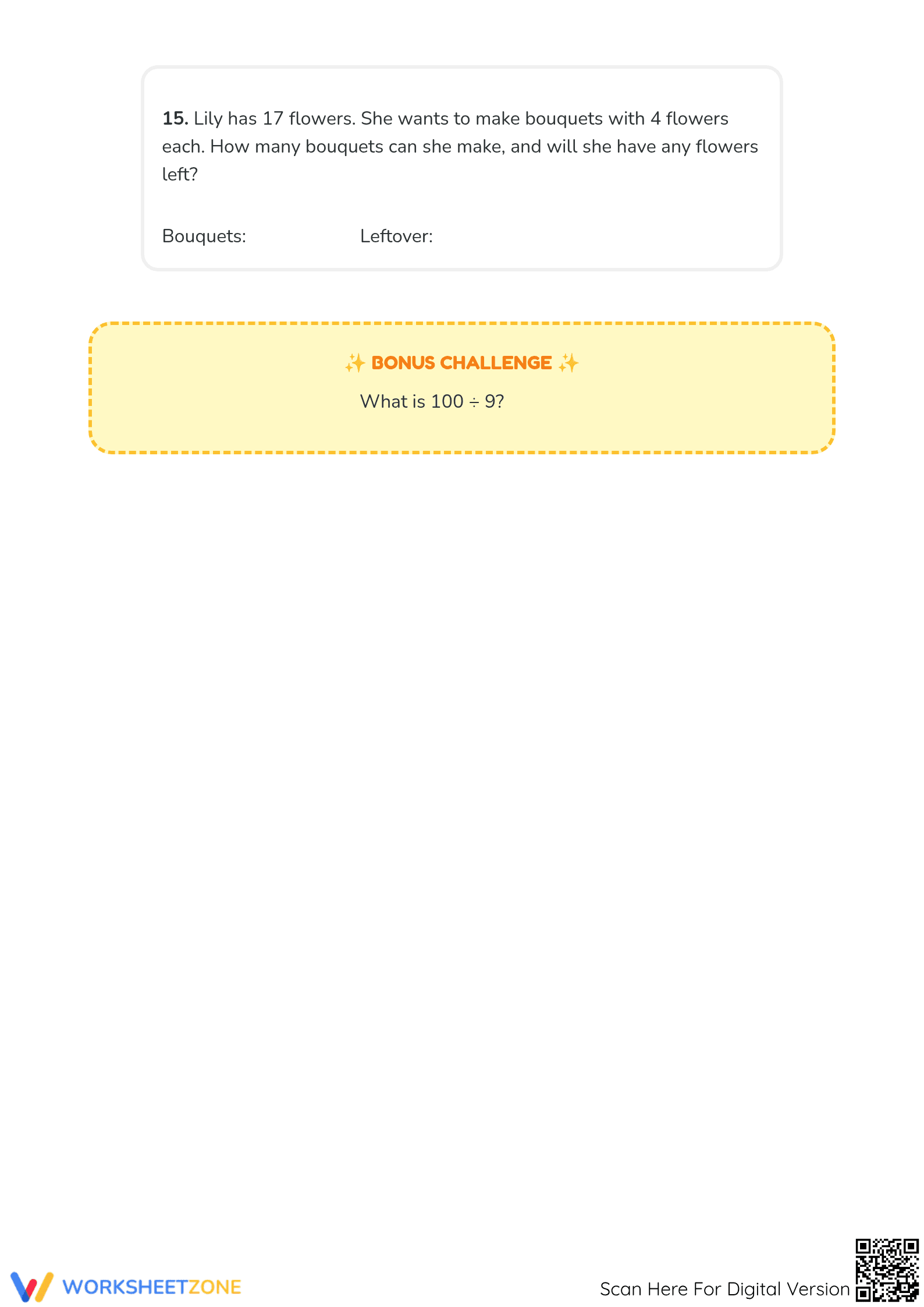 Long Division Worksheet | Printable Grade 3 Math - Page 4
