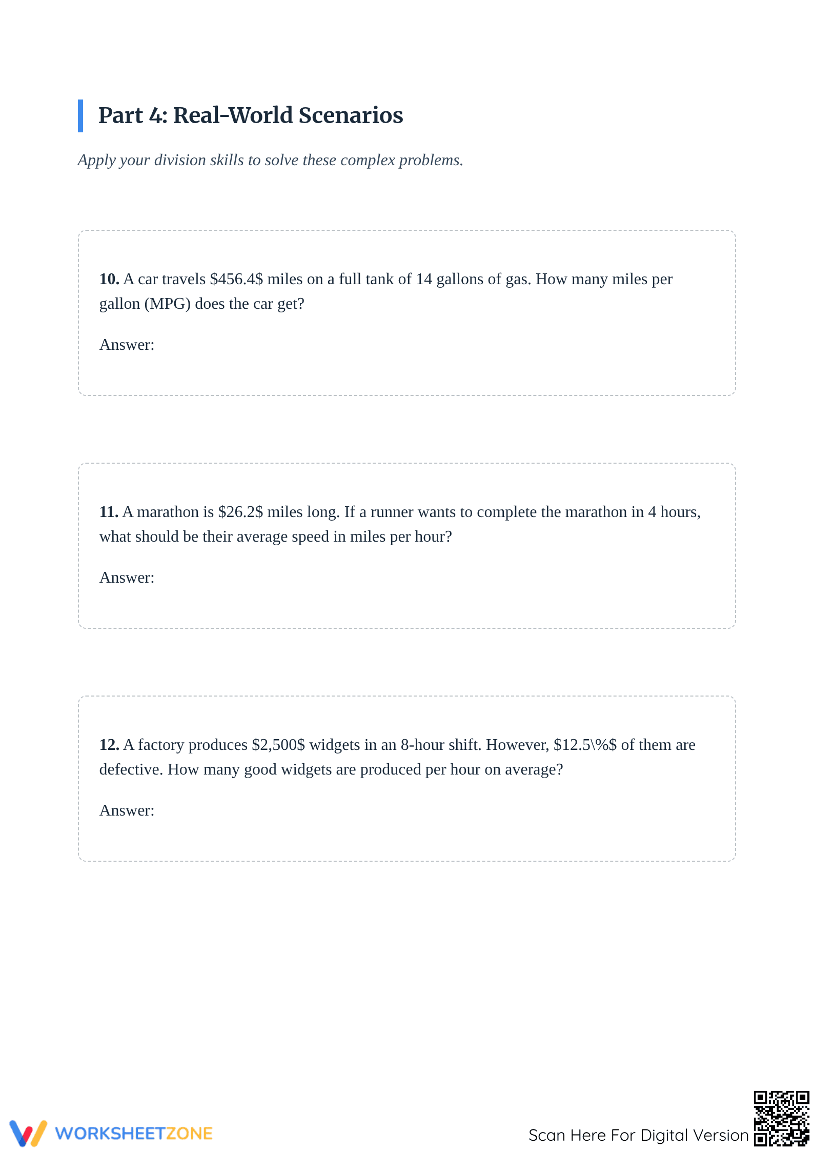 Printable Long Division Worksheet | Grade 6 Math - Page 5