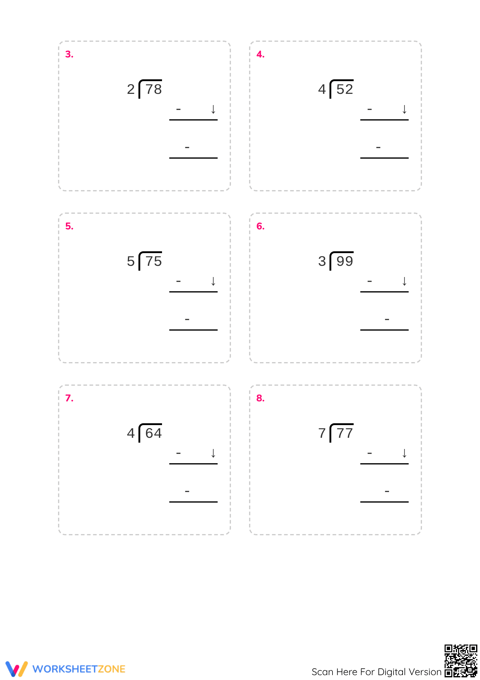 Printable Long Division Worksheet | Grade 4 Math - Page 2