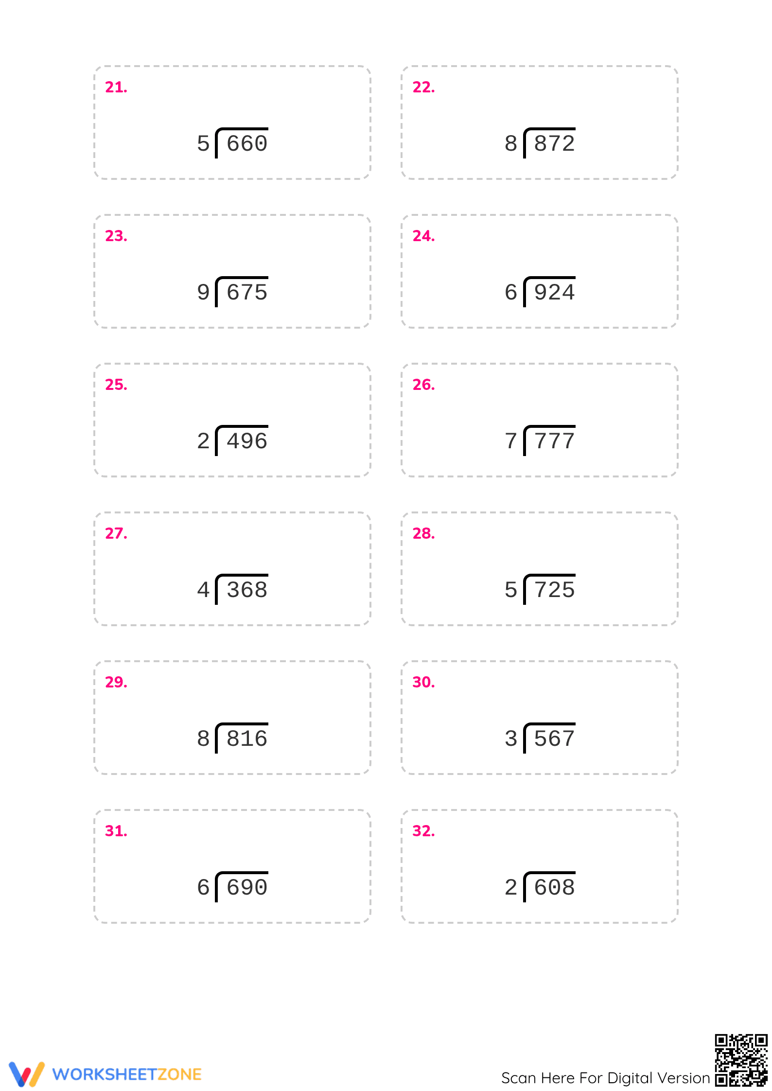 Printable Long Division Worksheet | Grade 4 Math - Page 5