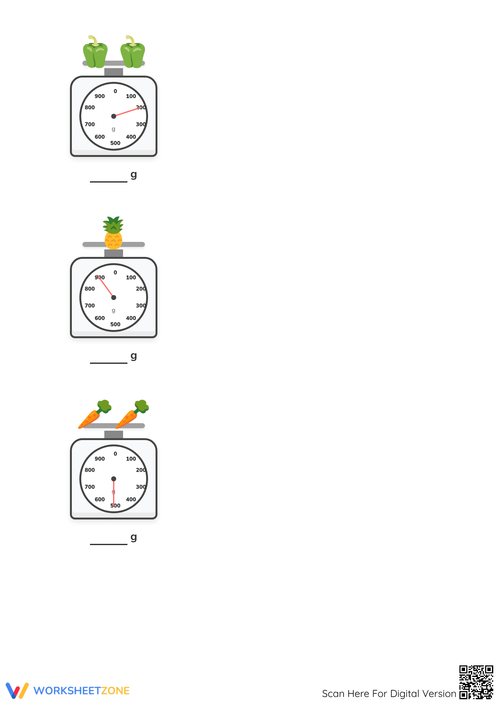 Measuring Weight in Grams: Essential Grade 3 Math Worksheet - Page 3