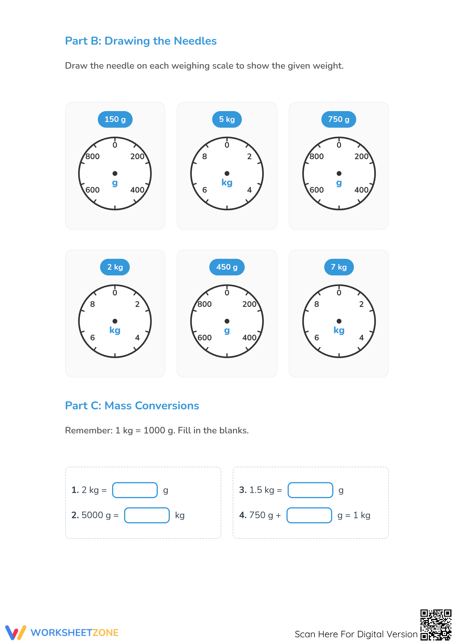 Mass in Grams & Kilograms Worksheet | Grade 4 Printable - Page 2