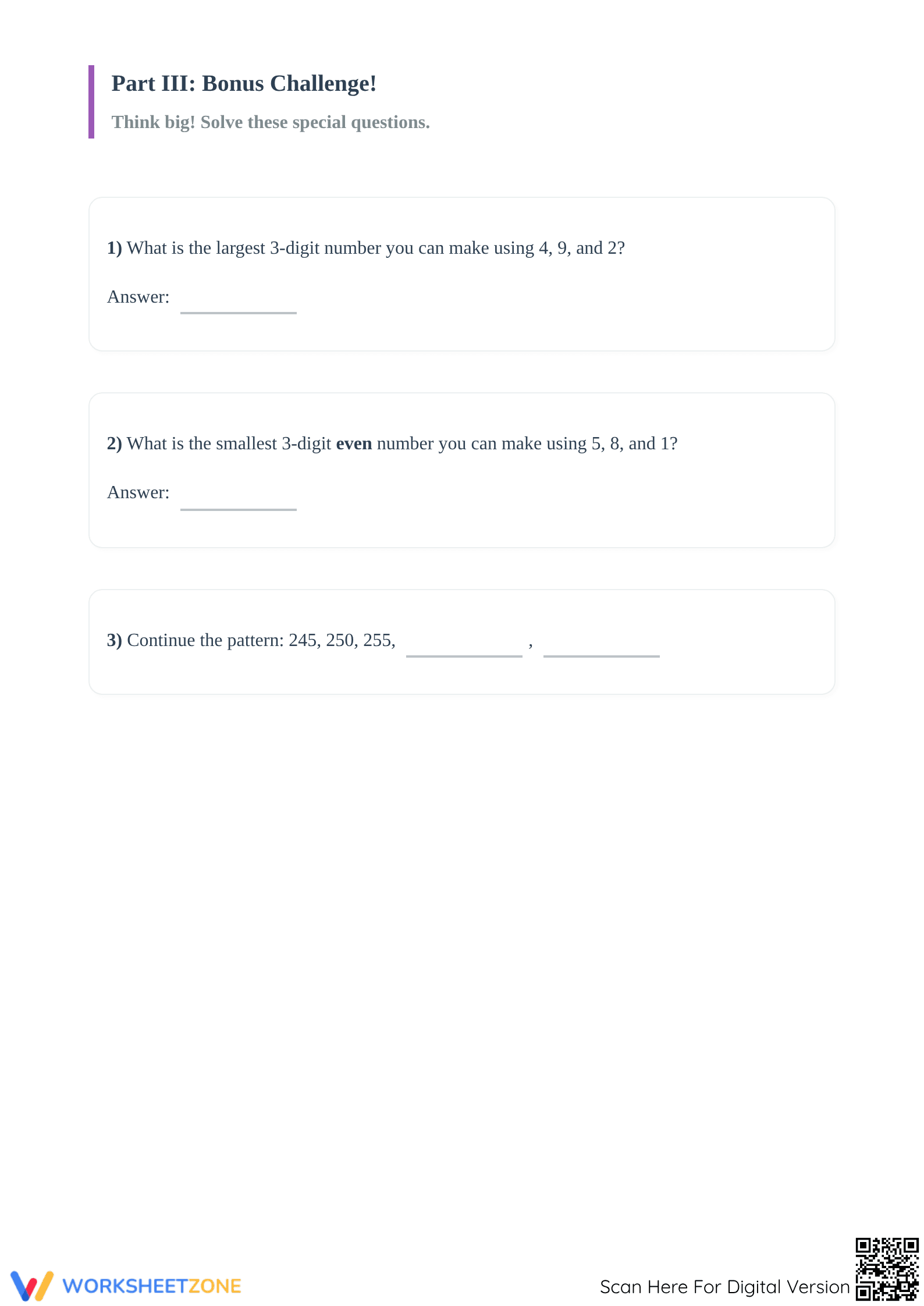Grade 4 Place Value — Printable No-Prep Worksheet - Page 4