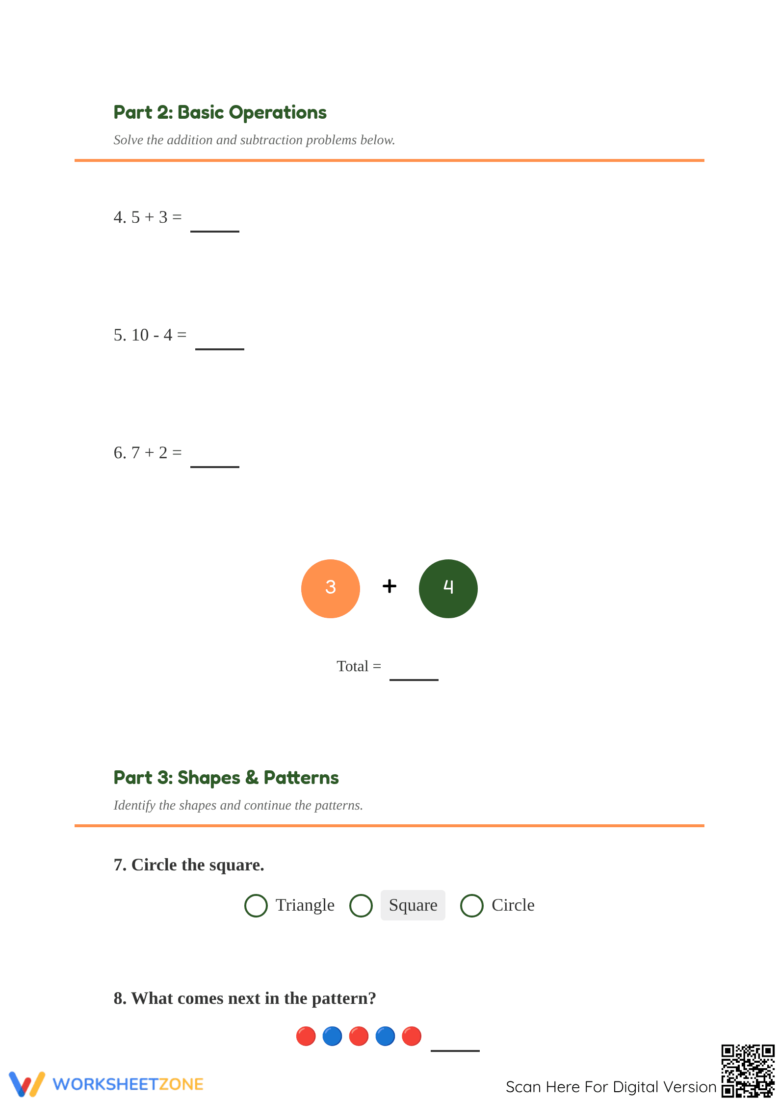 Grade 1 Aligned Term Test Worksheet: CCSS.MATH.CONTENT.1.OA.A.1 - Page 2