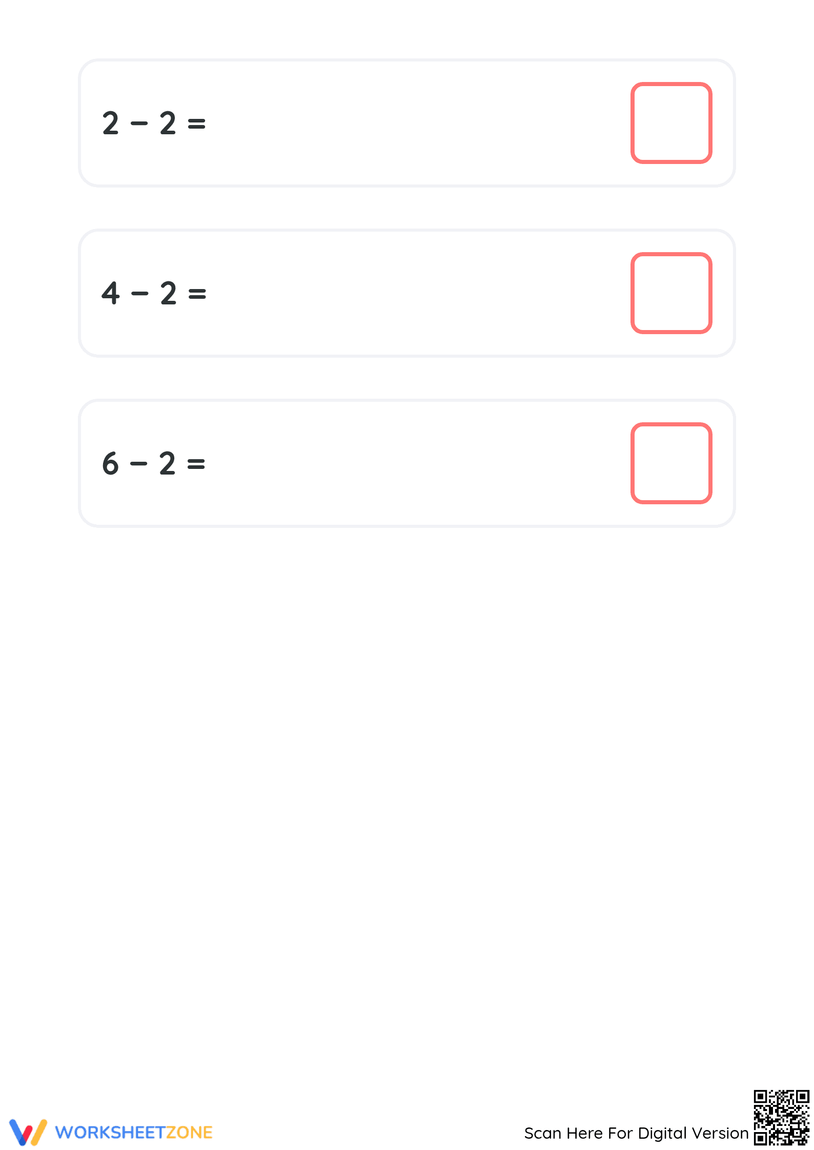 Kindergarten Subtraction — Printable No-Prep Worksheet - Page 5