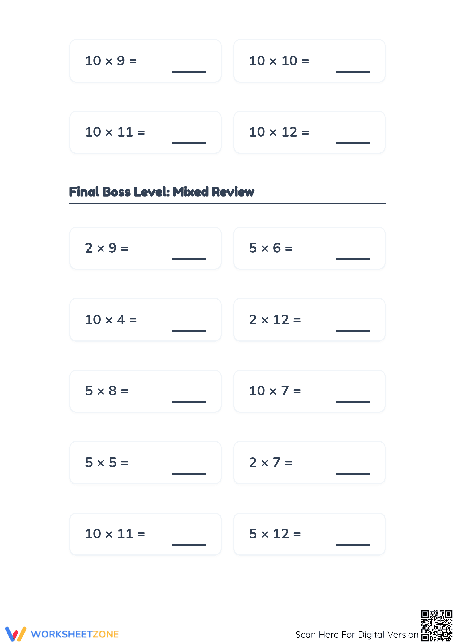 Printable Multiplying by 2, 5, and 10 Worksheet | Grade 3 - Page 4