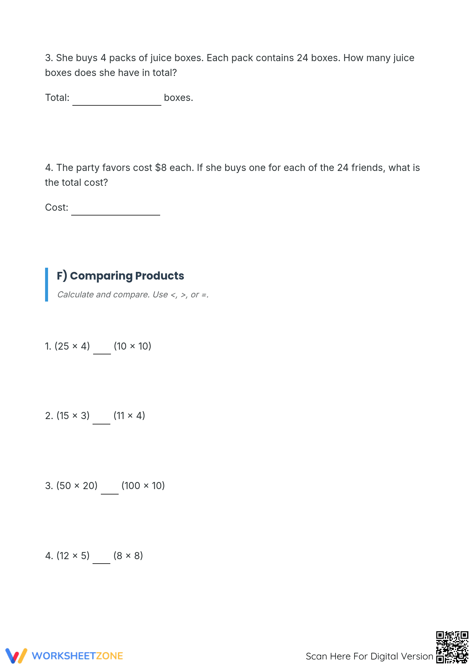 Multiplication by Tens Worksheet | Essential Grade 4 Math - Page 5