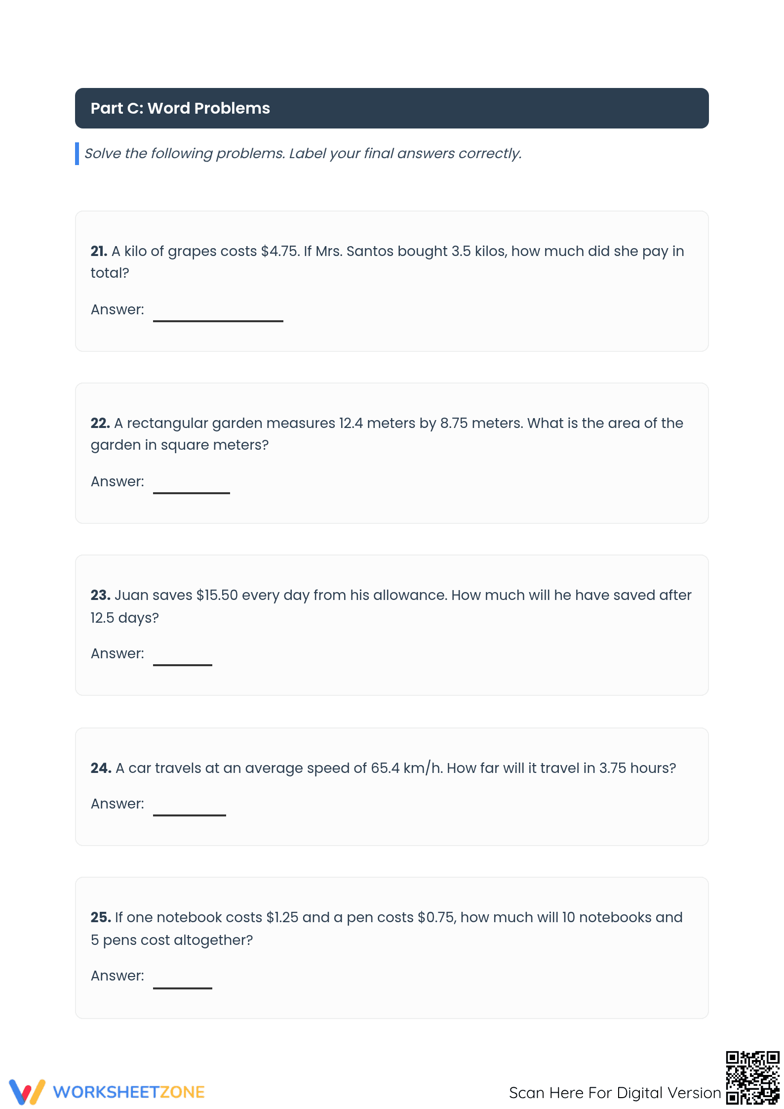 CCSS.MATH.CONTENT.5.NBT.B.7 Worksheet: Grade 5 Aligned Test - Page 5