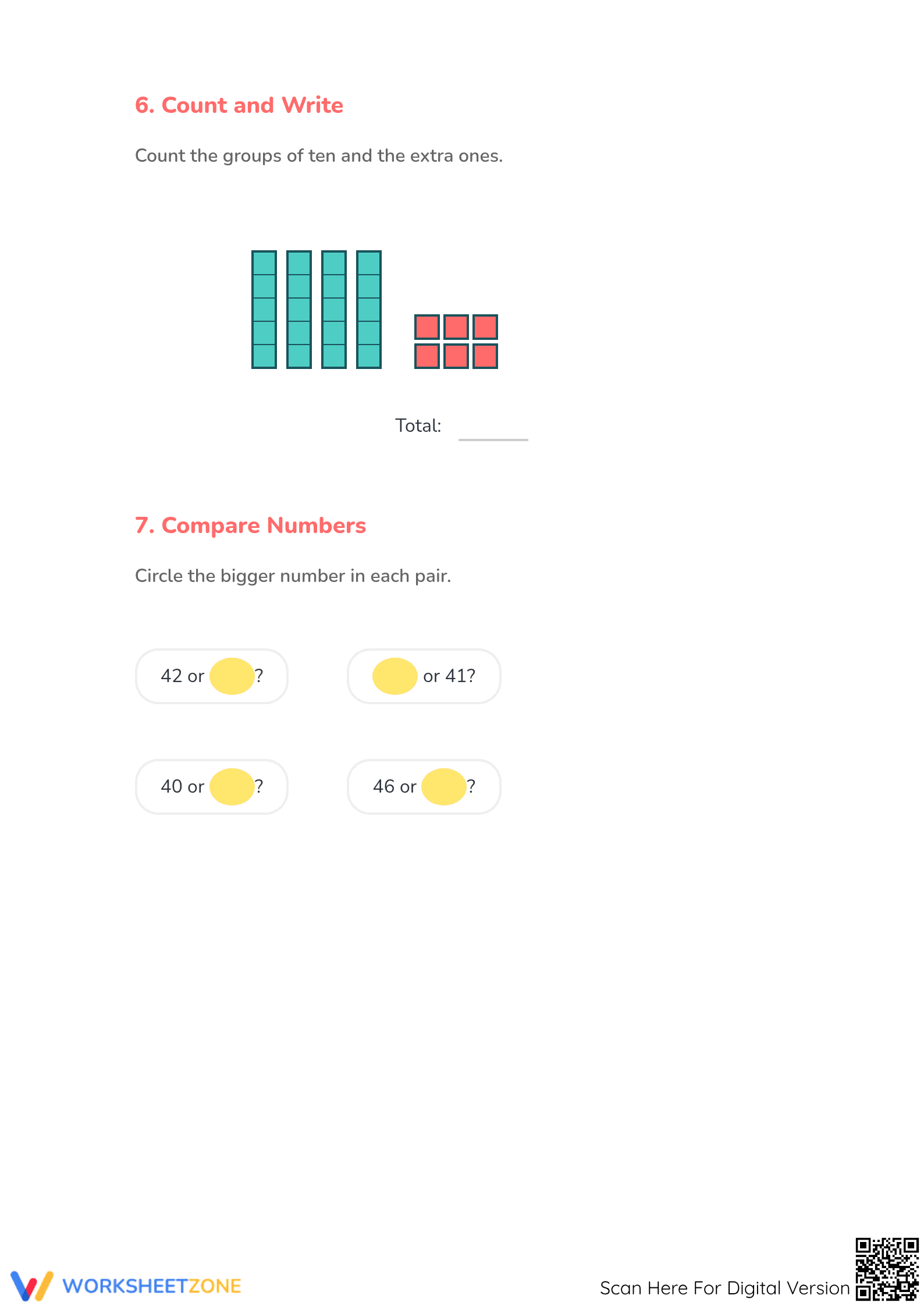 Number Names 40-49 Printable Essential Math Worksheet - Page 4